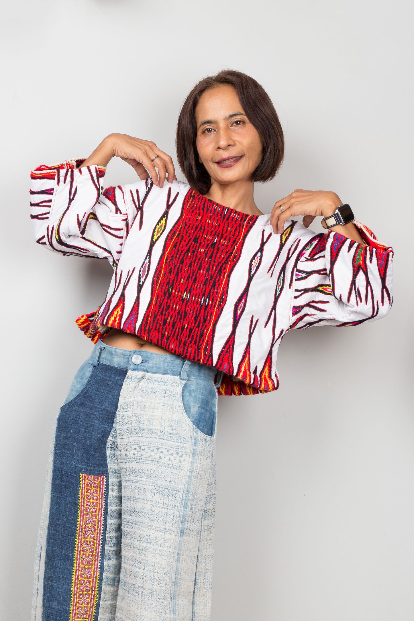 Vintage Miao Textile Sweater in Hemp, Cotton & Wool | Guizhou Ceremonial Fabric