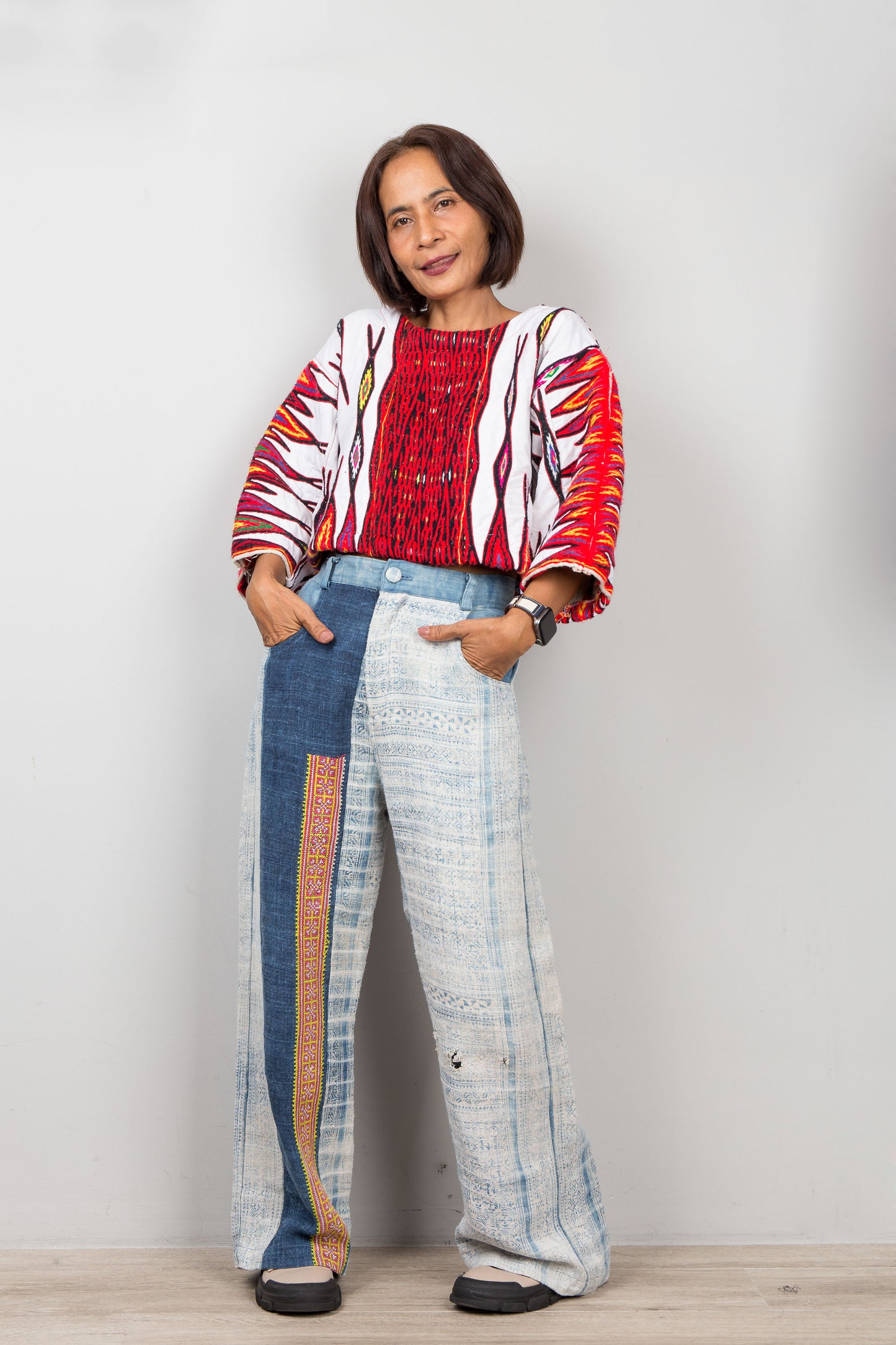 Vintage Miao Textile Sweater in Hemp, Cotton & Wool | Guizhou Ceremonial Fabric