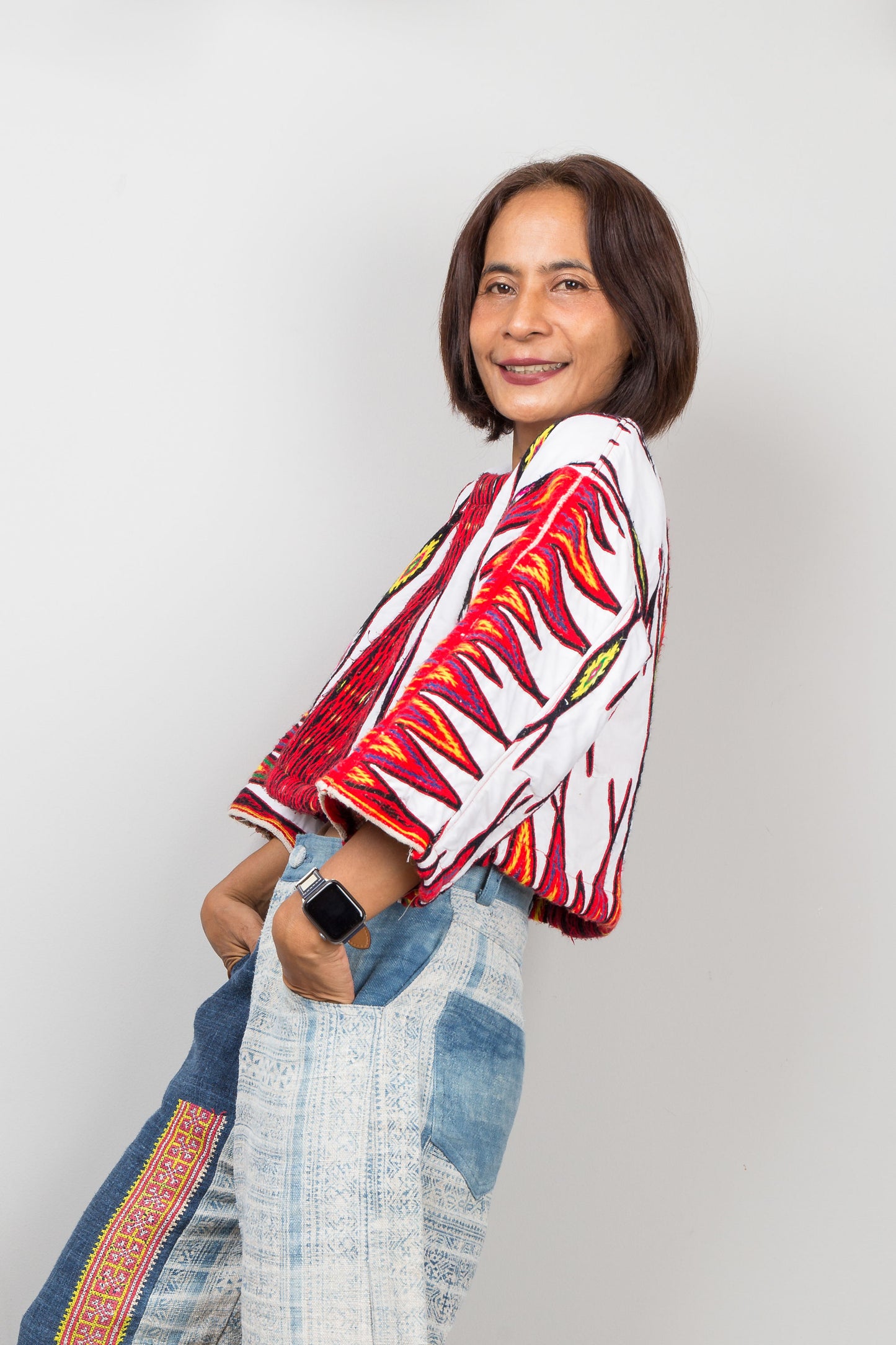 Vintage Miao Textile Sweater in Hemp, Cotton & Wool | Guizhou Ceremonial Fabric