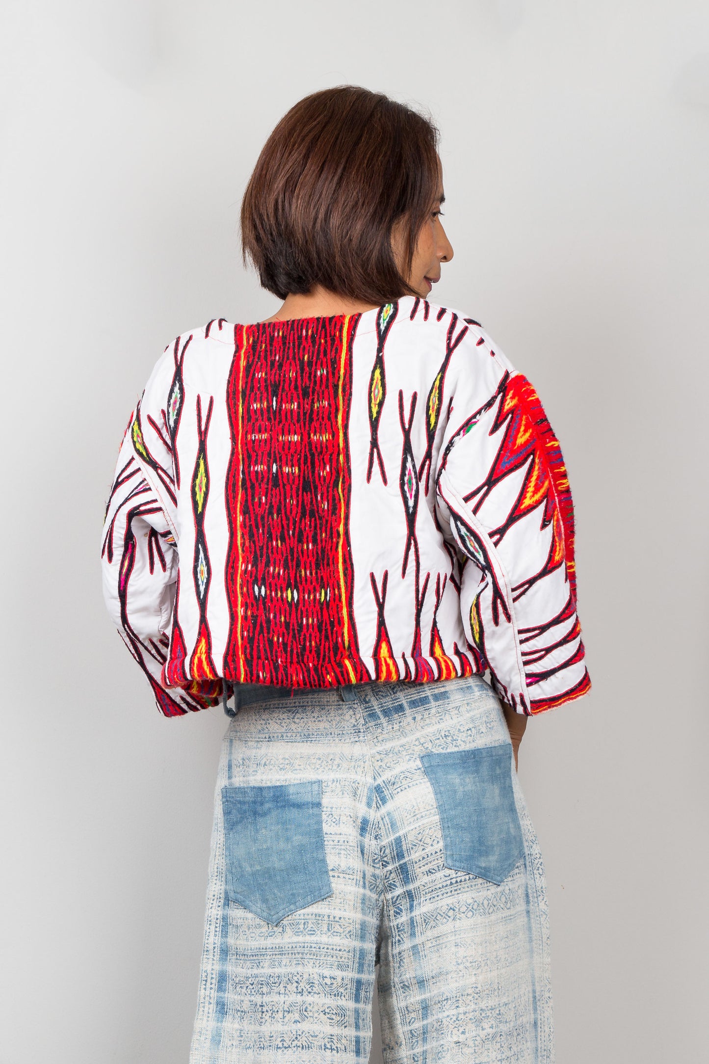 Vintage Miao Textile Sweater in Hemp, Cotton & Wool | Guizhou Ceremonial Fabric
