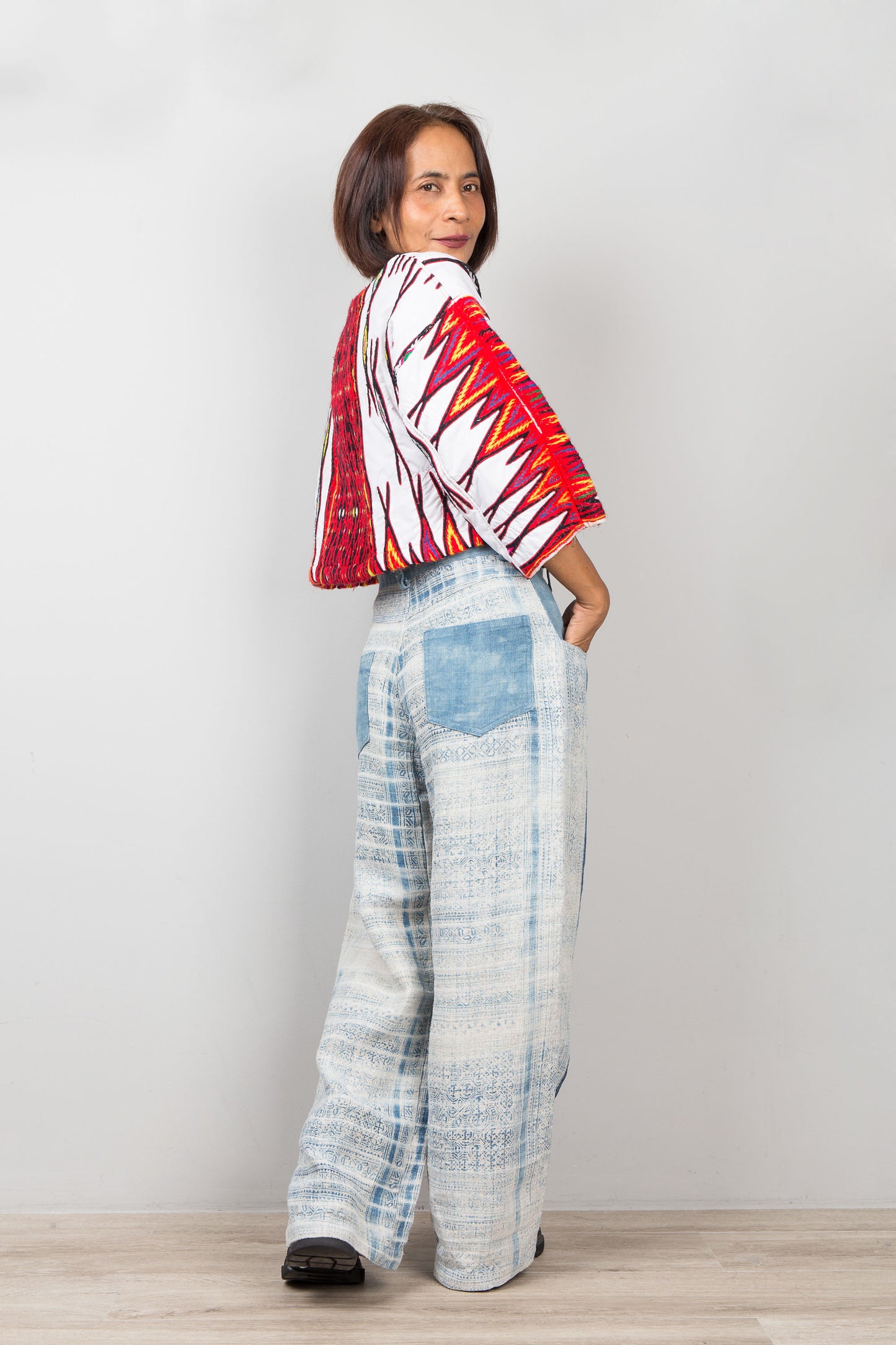 Vintage Miao Textile Sweater in Hemp, Cotton & Wool | Guizhou Ceremonial Fabric