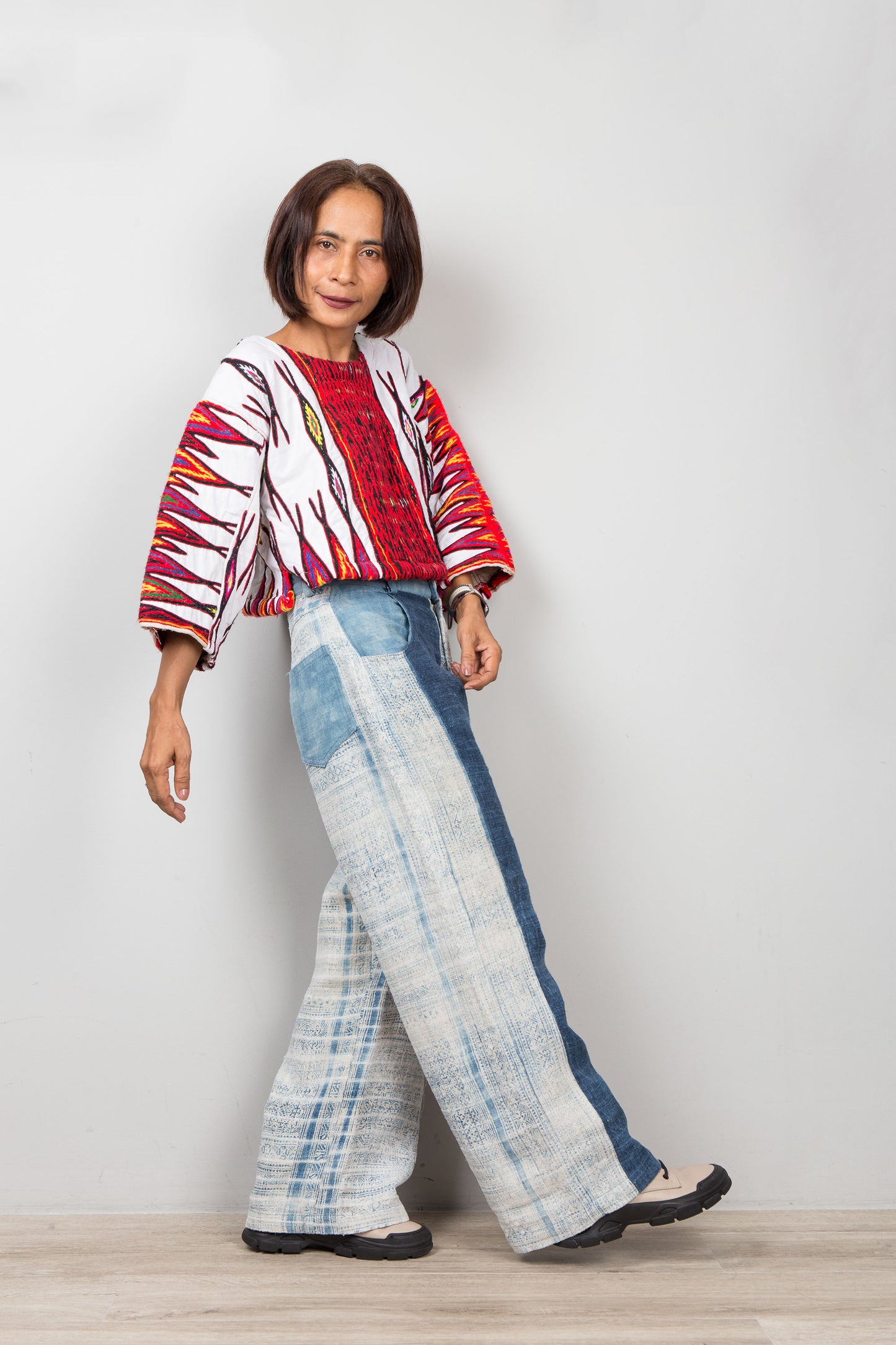Vintage Miao Textile Sweater in Hemp, Cotton & Wool | Guizhou Ceremonial Fabric