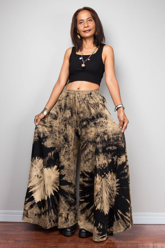 Reverse Dye Wide Leg Palazzo Pants