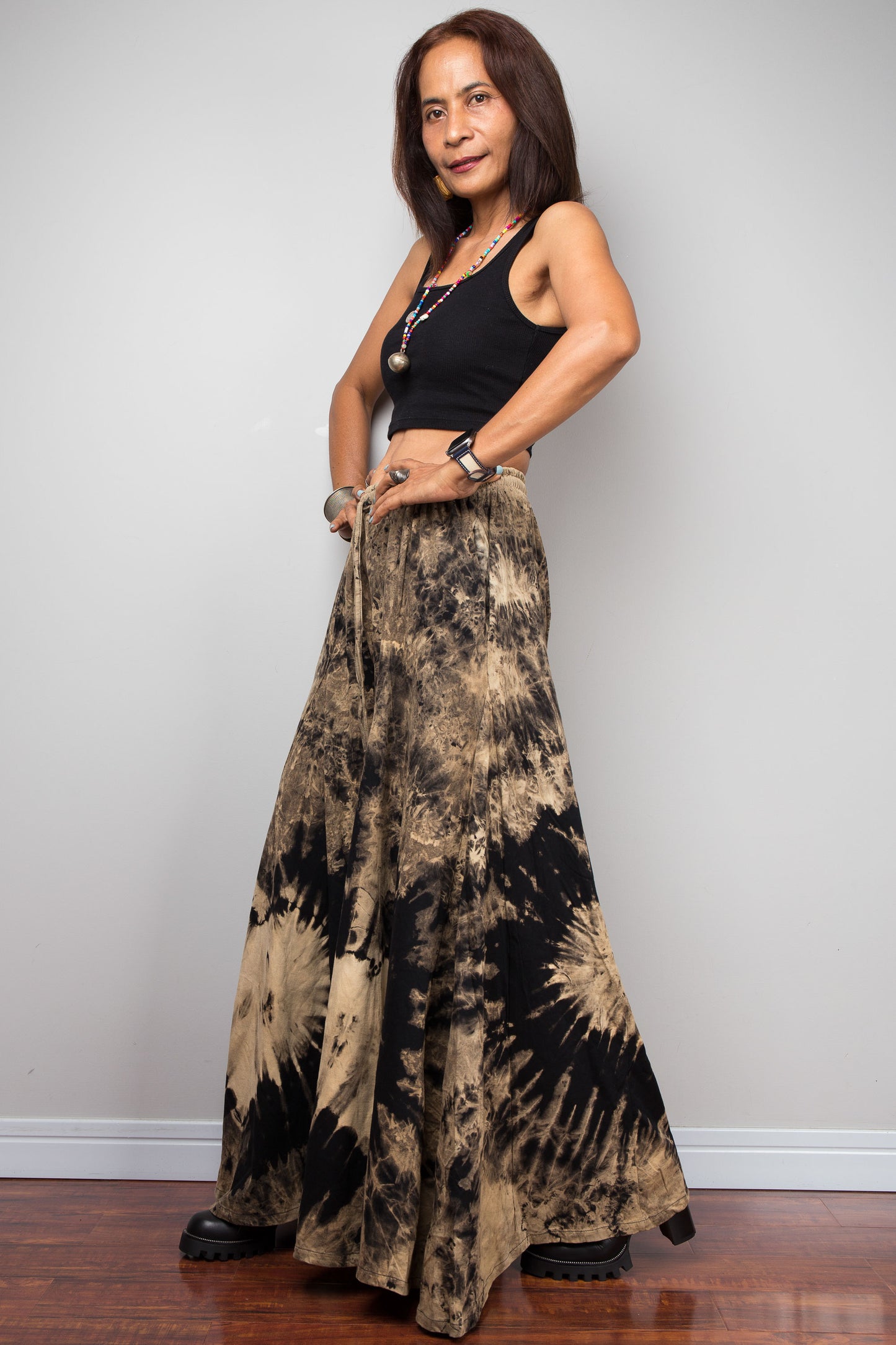 Reverse Tie Dye Wide Leg Pants
