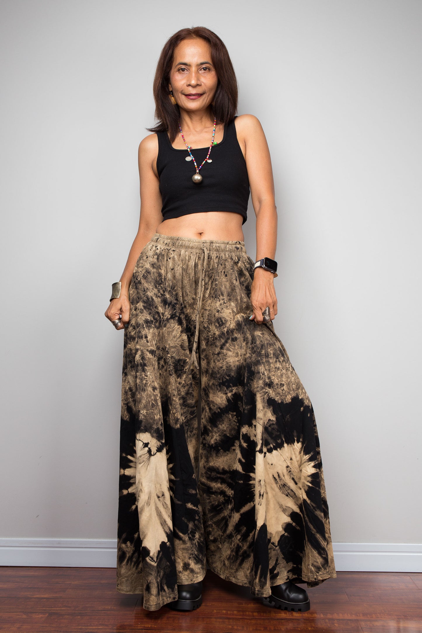 Reverse Tie Dye Wide Leg Pants
