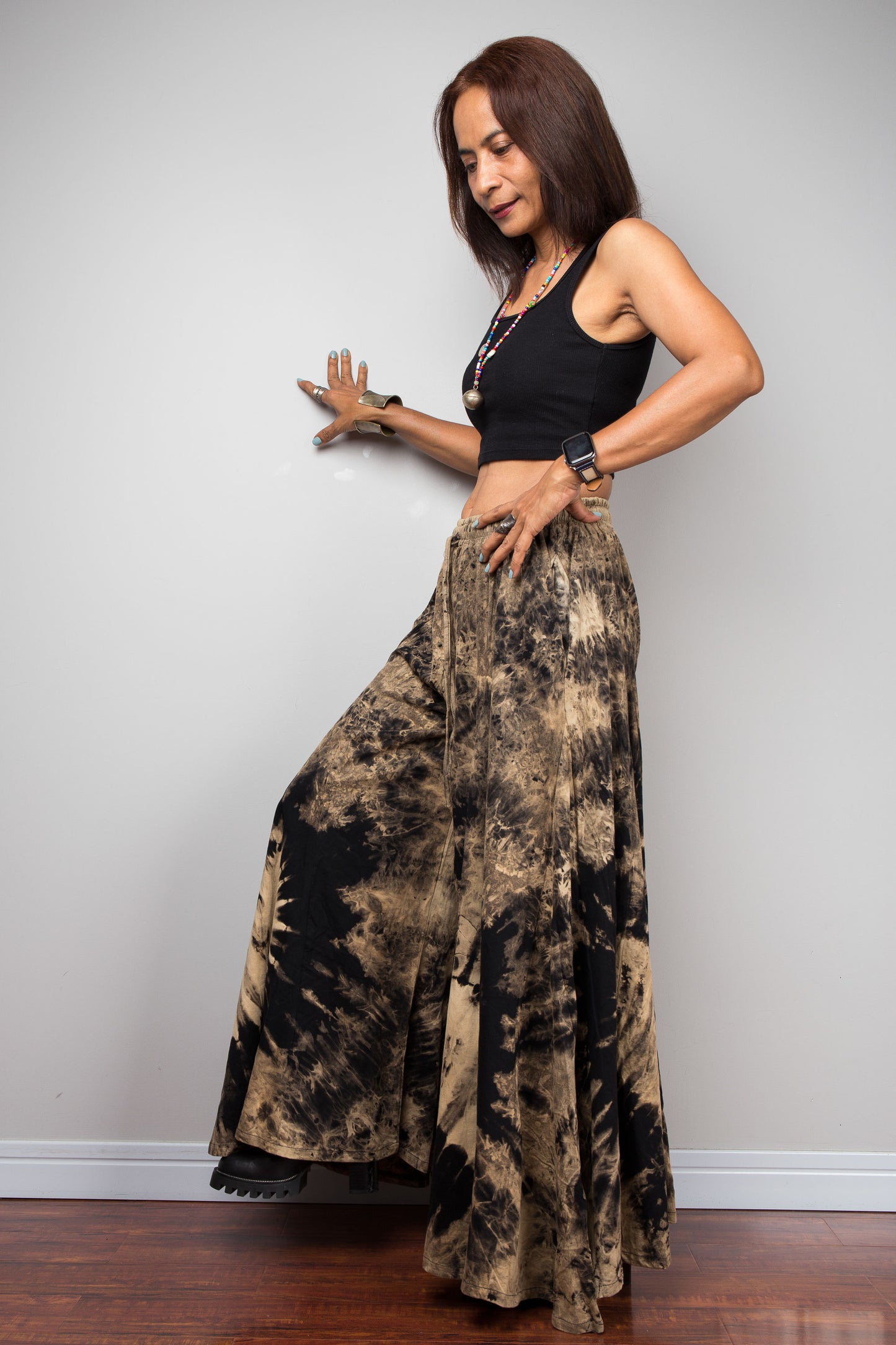 Reverse Tie Dye Wide Leg Pants