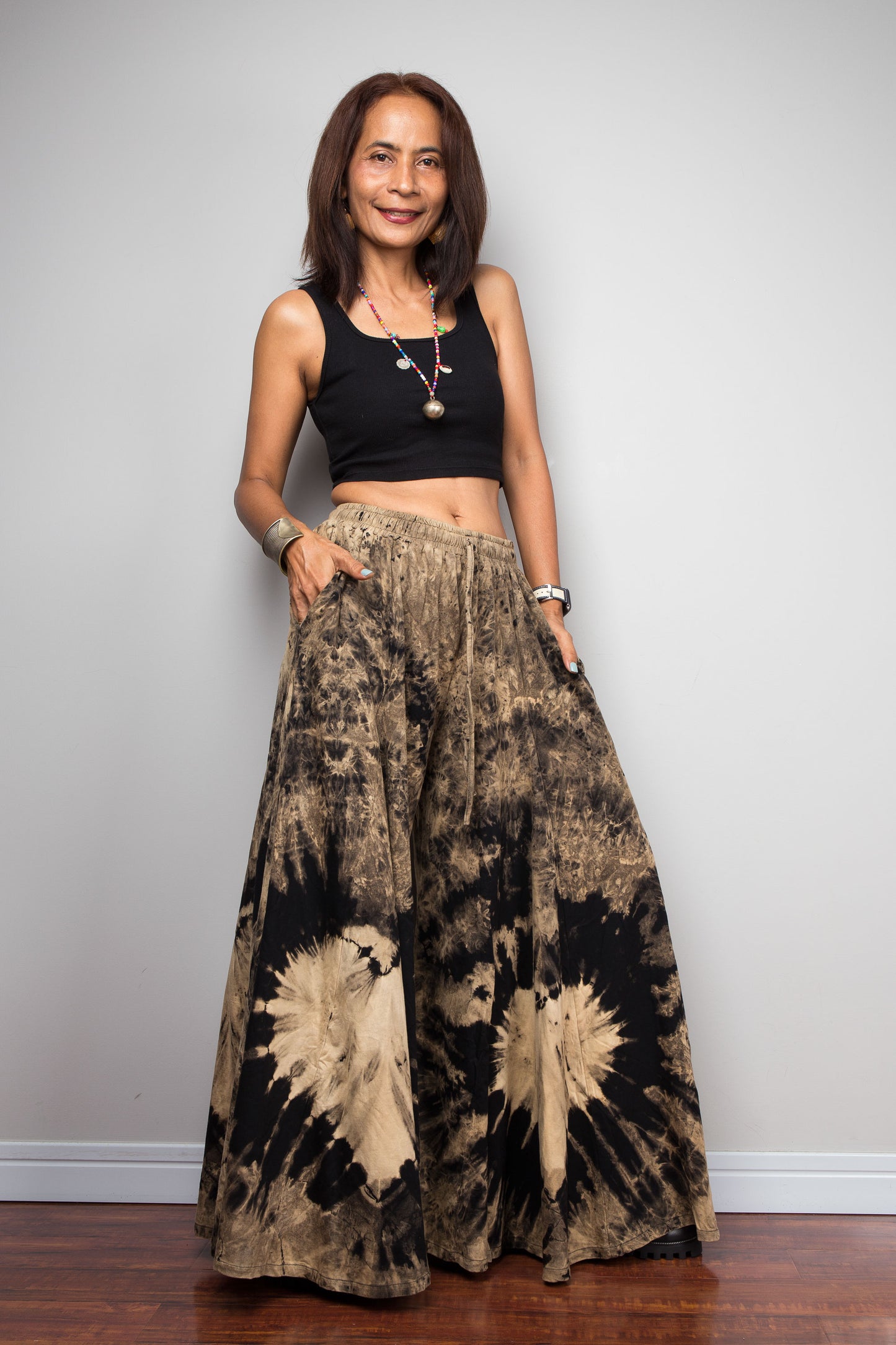 Reverse Tie Dye Wide Leg Pants
