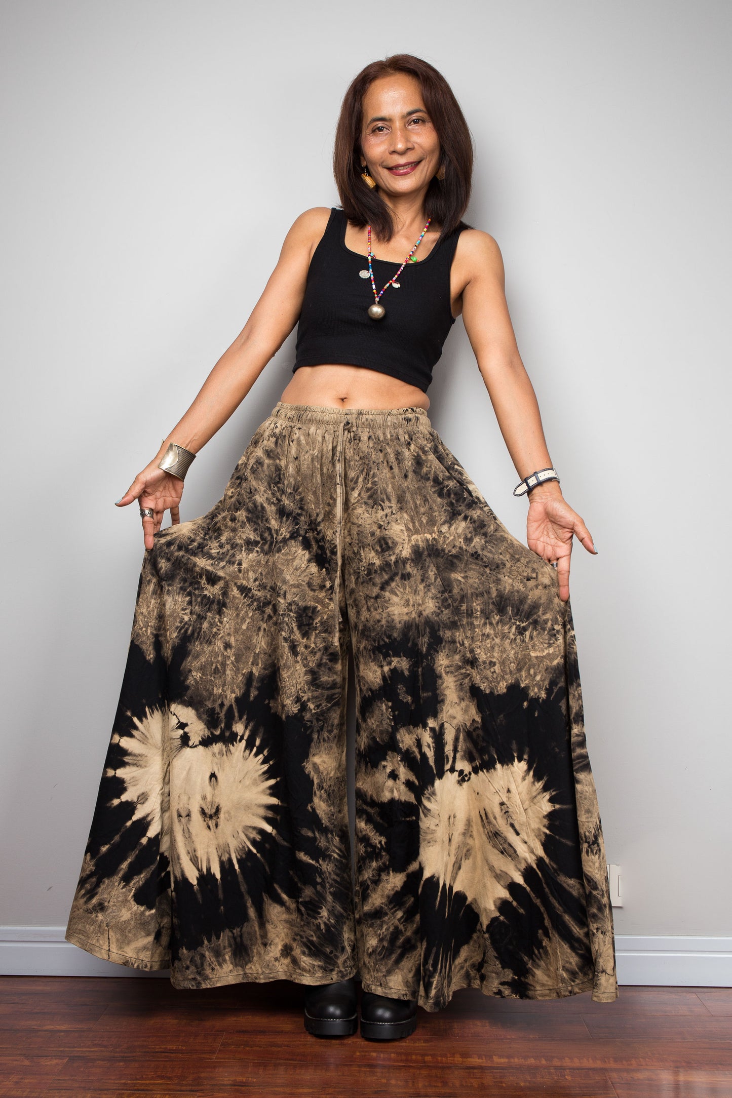 Reverse Tie Dye Wide Leg Pants