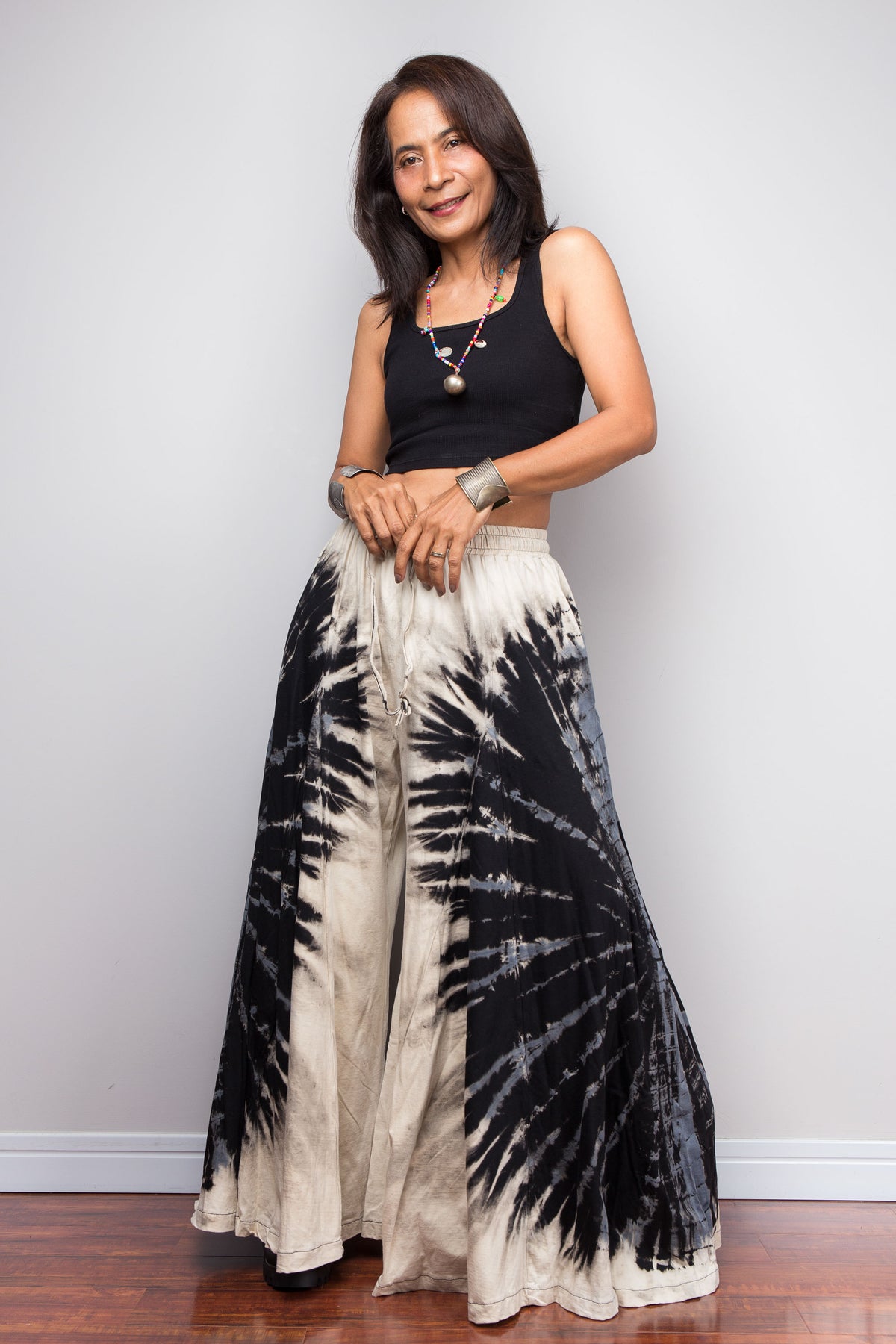 Reverse Tie Dye Wide Leg Palazzo Pants