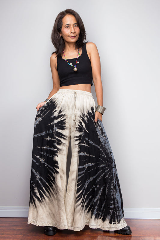 Reverse Tie Dye Wide Leg Palazzo Pants