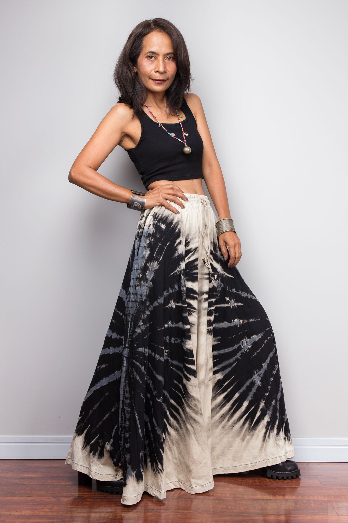 Reverse Tie Dye Wide Leg Palazzo Pants