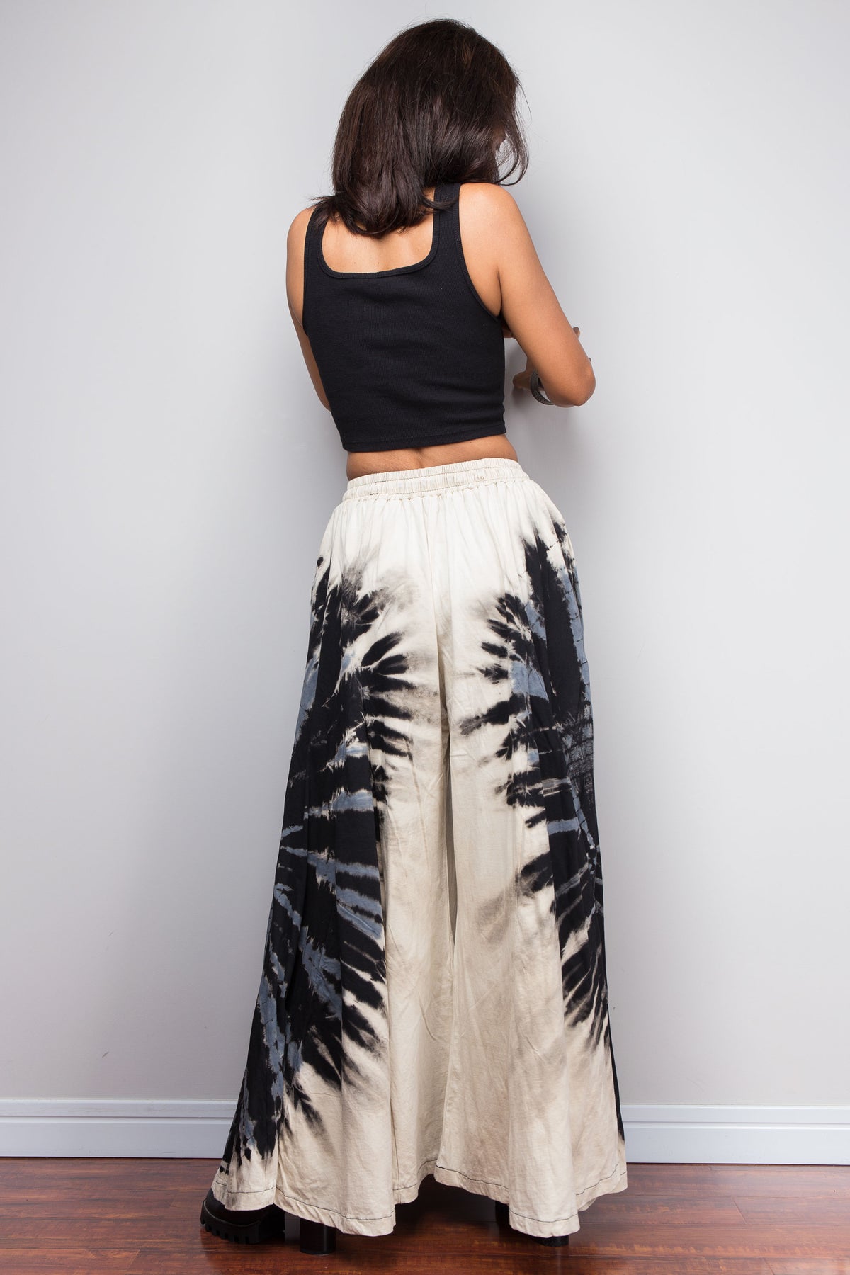 Reverse Tie Dye Wide Leg Palazzo Pants