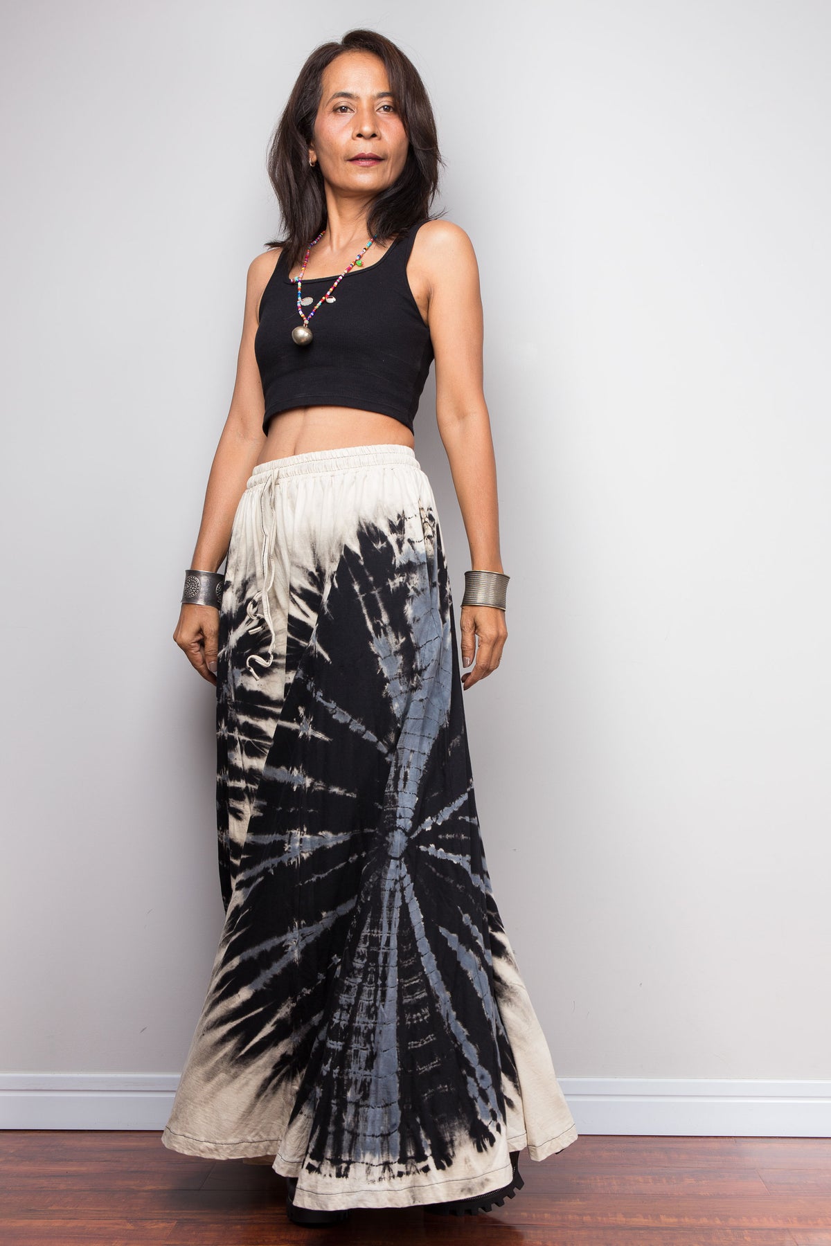 Reverse Tie Dye Wide Leg Palazzo Pants