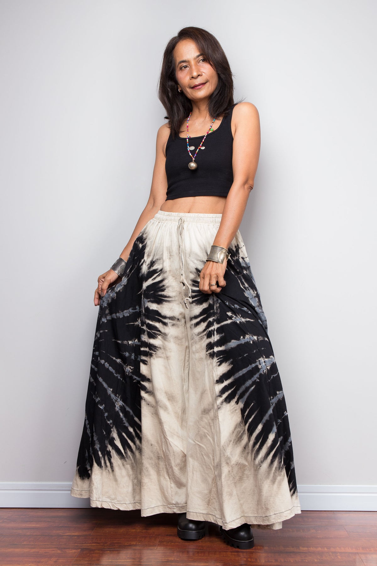 Reverse Tie Dye Wide Leg Palazzo Pants