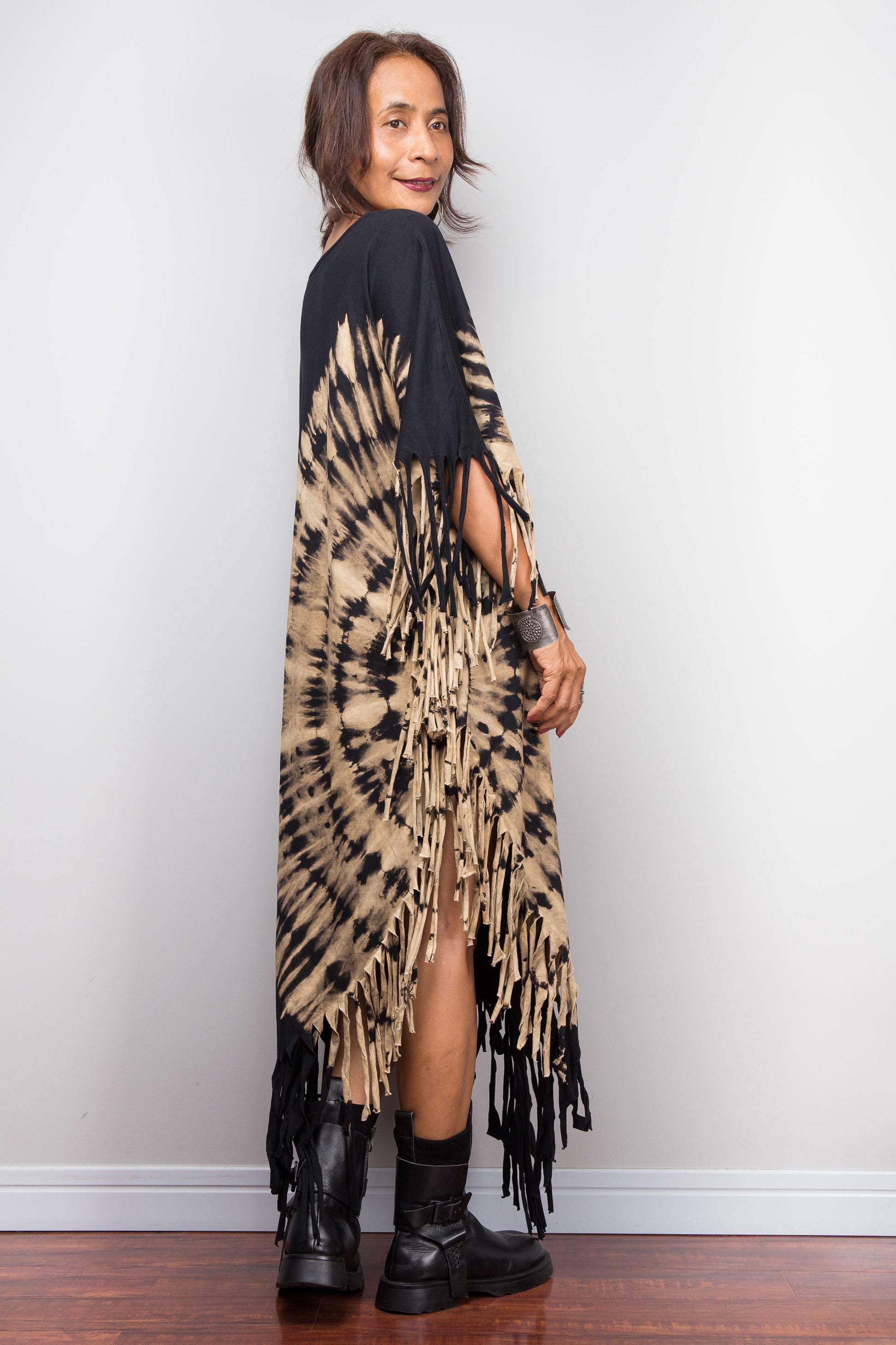 poncho dress women Reverse Tie Dye Poncho Dress