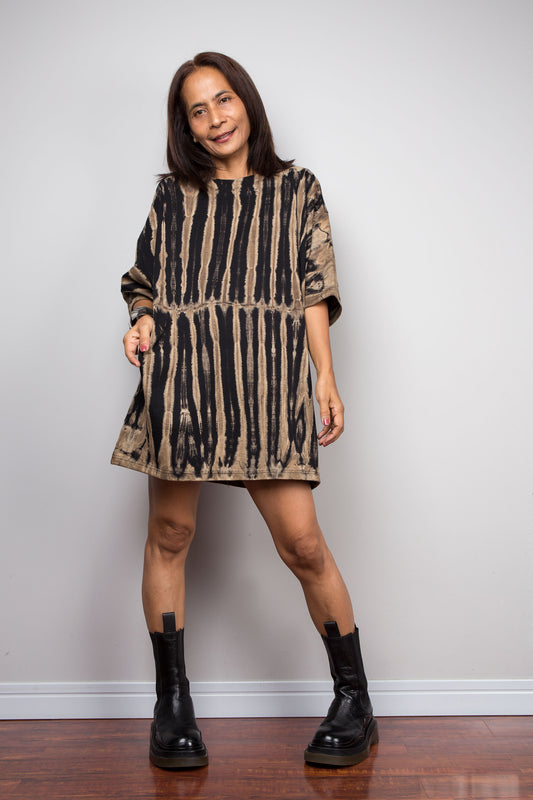Striped Reverse Tie Dye Oversized T-Shirt