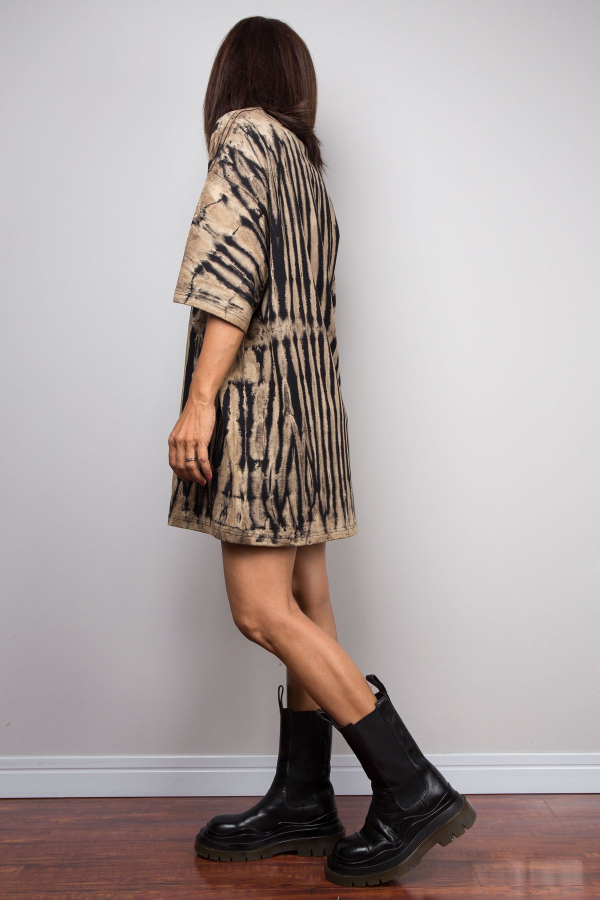Striped Reverse Tie Dye Oversized T-Shirt