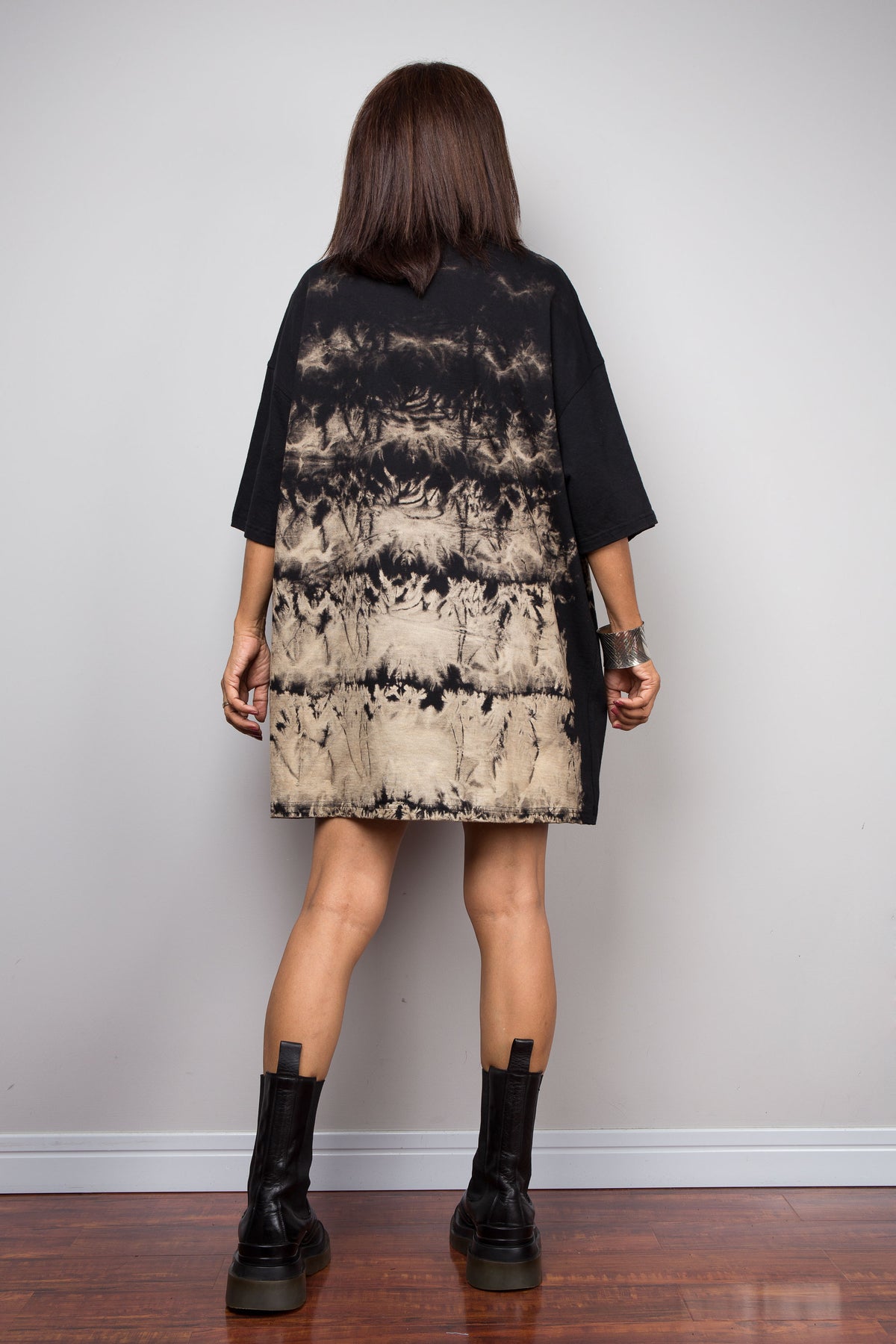 Black Bleached Grunge Tie Dye T-Shirt
