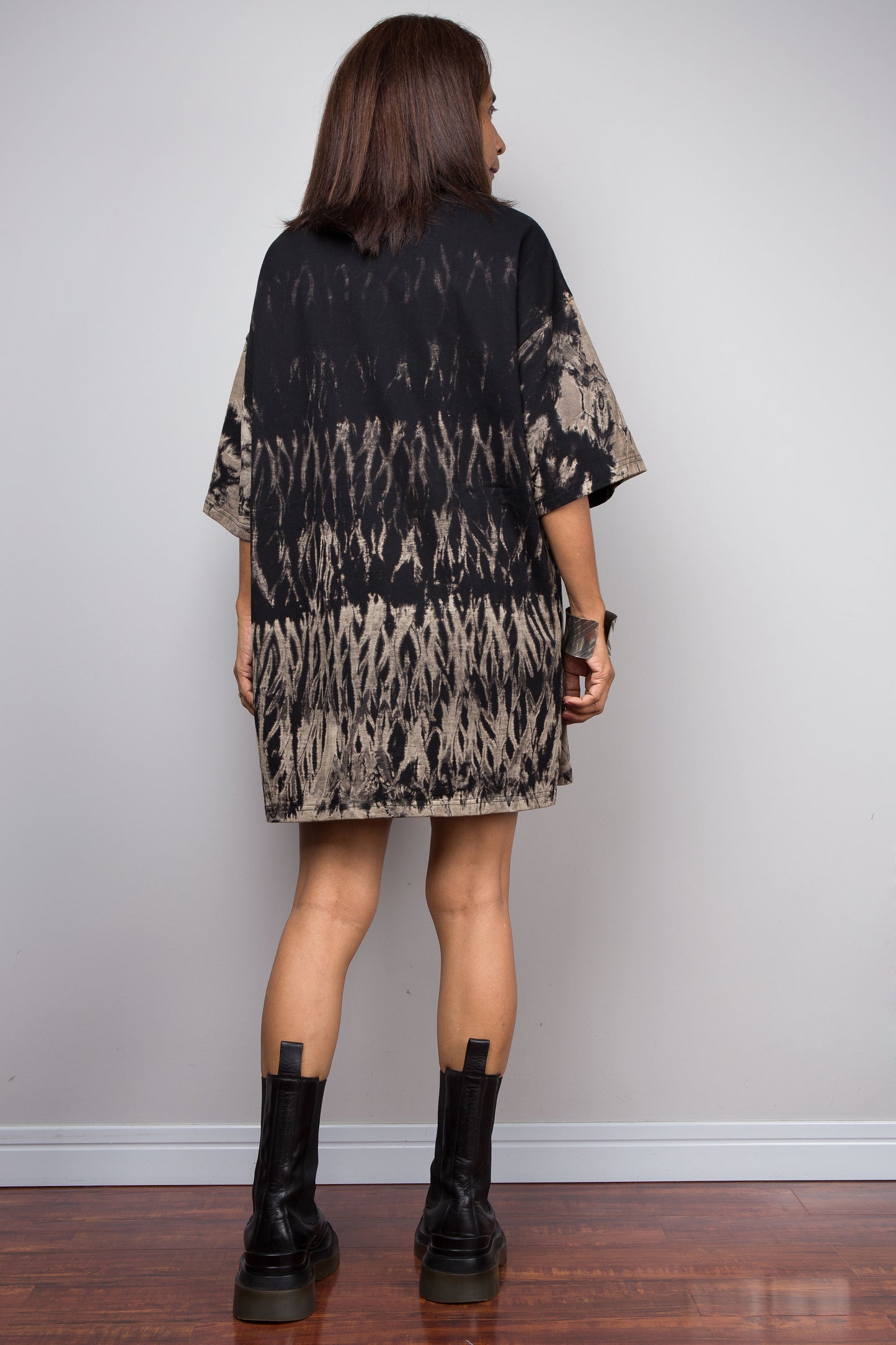 Oversized Black Reverse Tie-Dye T Shirt