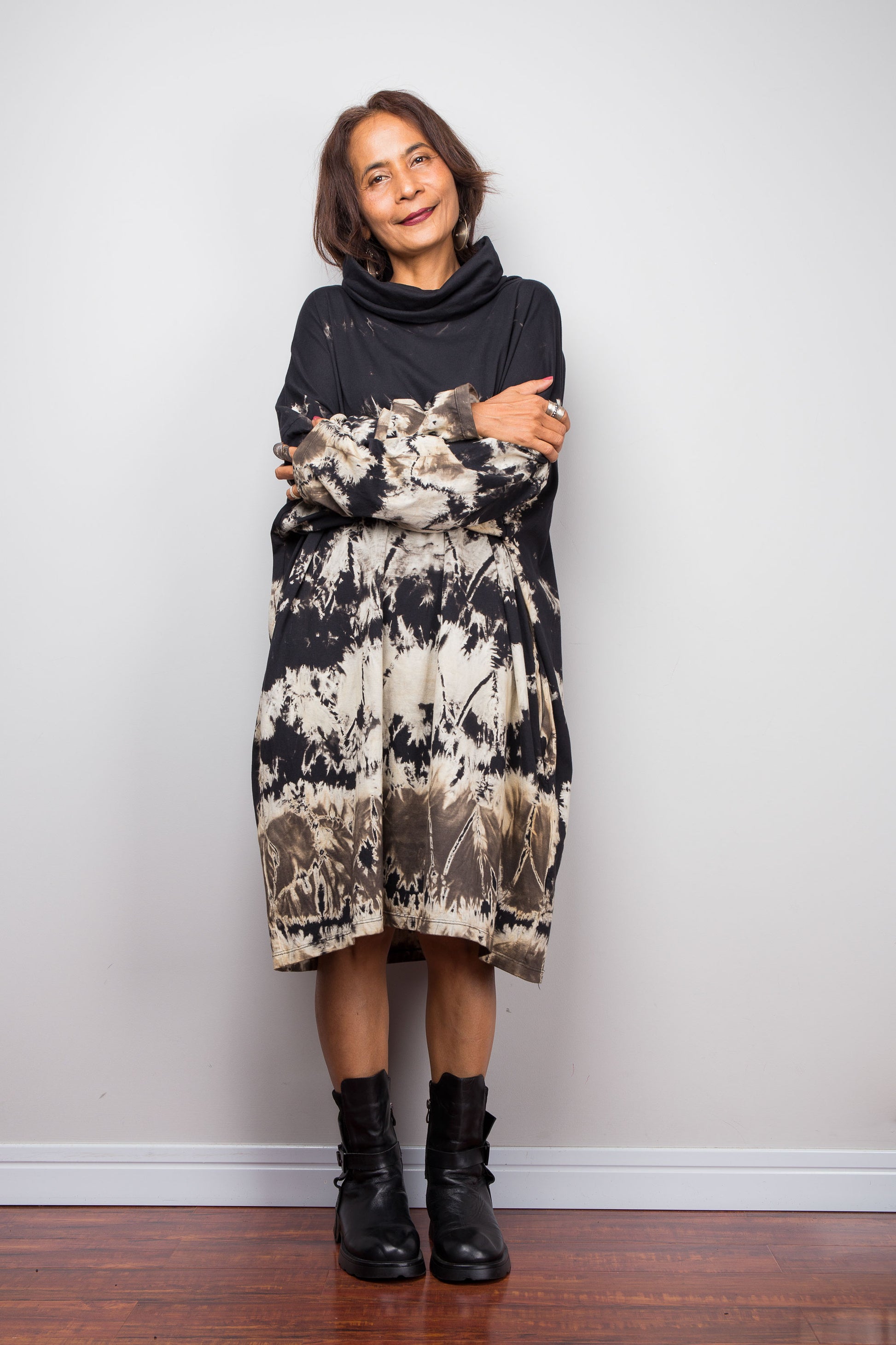 Oversized Bleach Tie Dye Tunic Dress