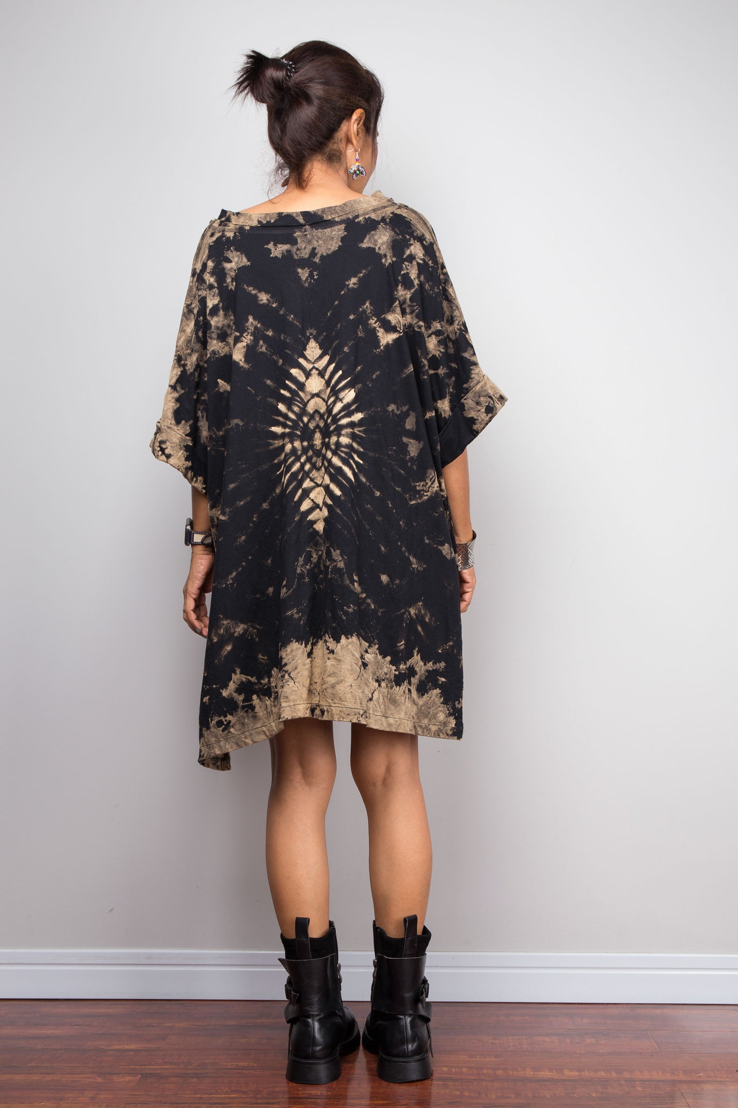 Reverse Tie Dye Oversized High Low Tunic