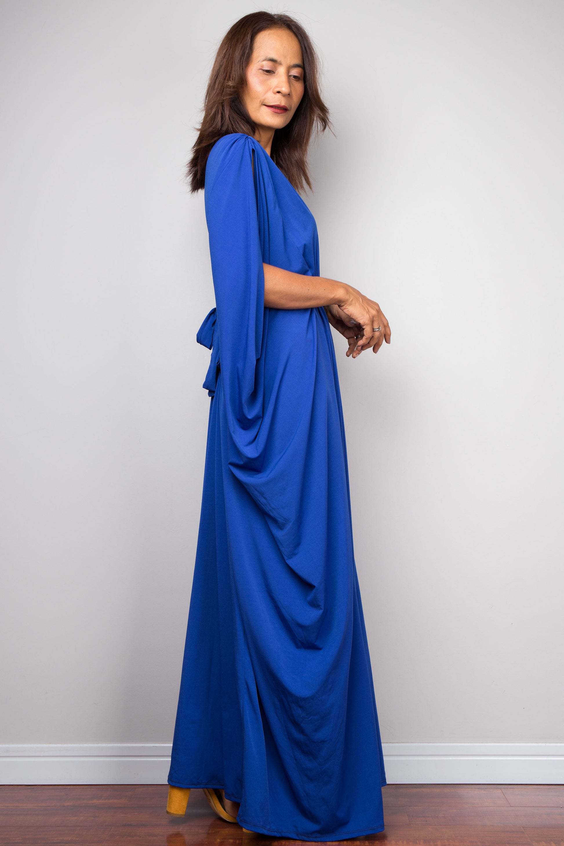 blue kaftan maxi dress Blue Kaftan Maxi Dress Marine Style