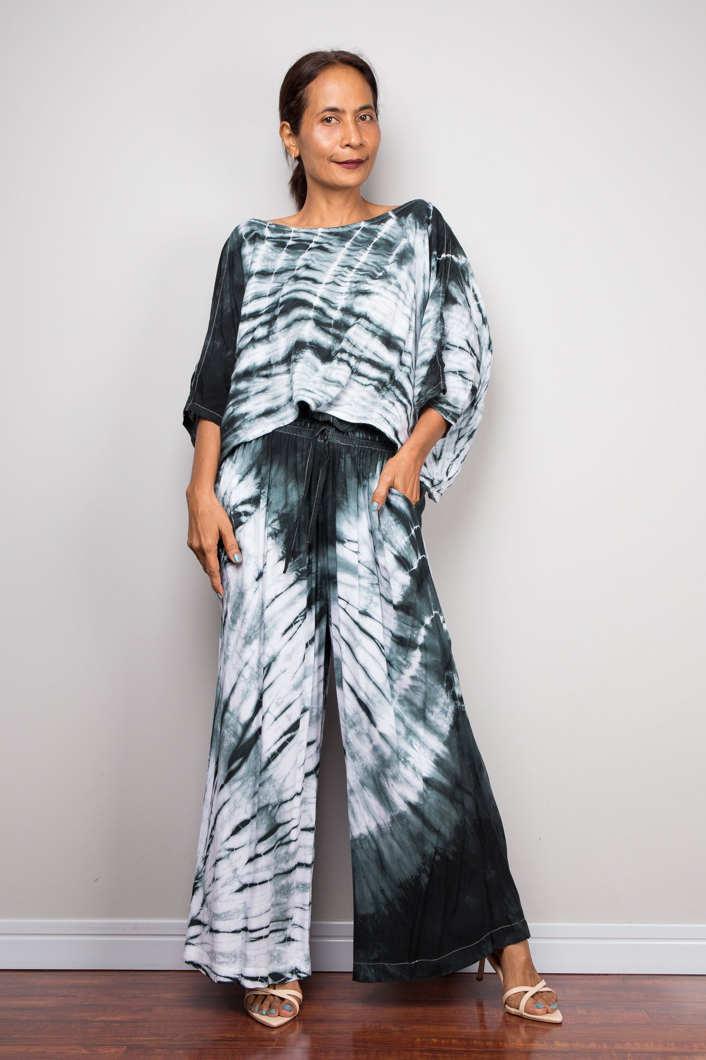 Shibori Two-Piece Palazzo & Crop Set | Tie Dye Ensemble