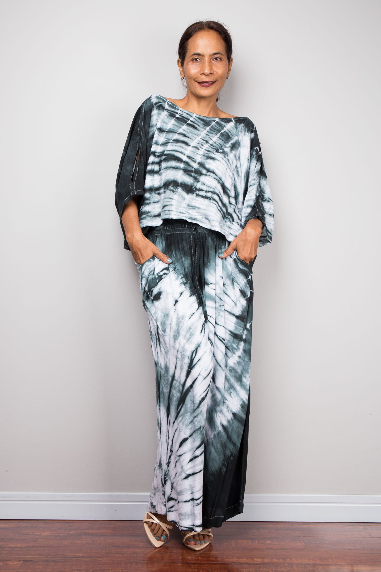 Shibori Two-Piece Palazzo & Crop Set | Tie Dye Ensemble