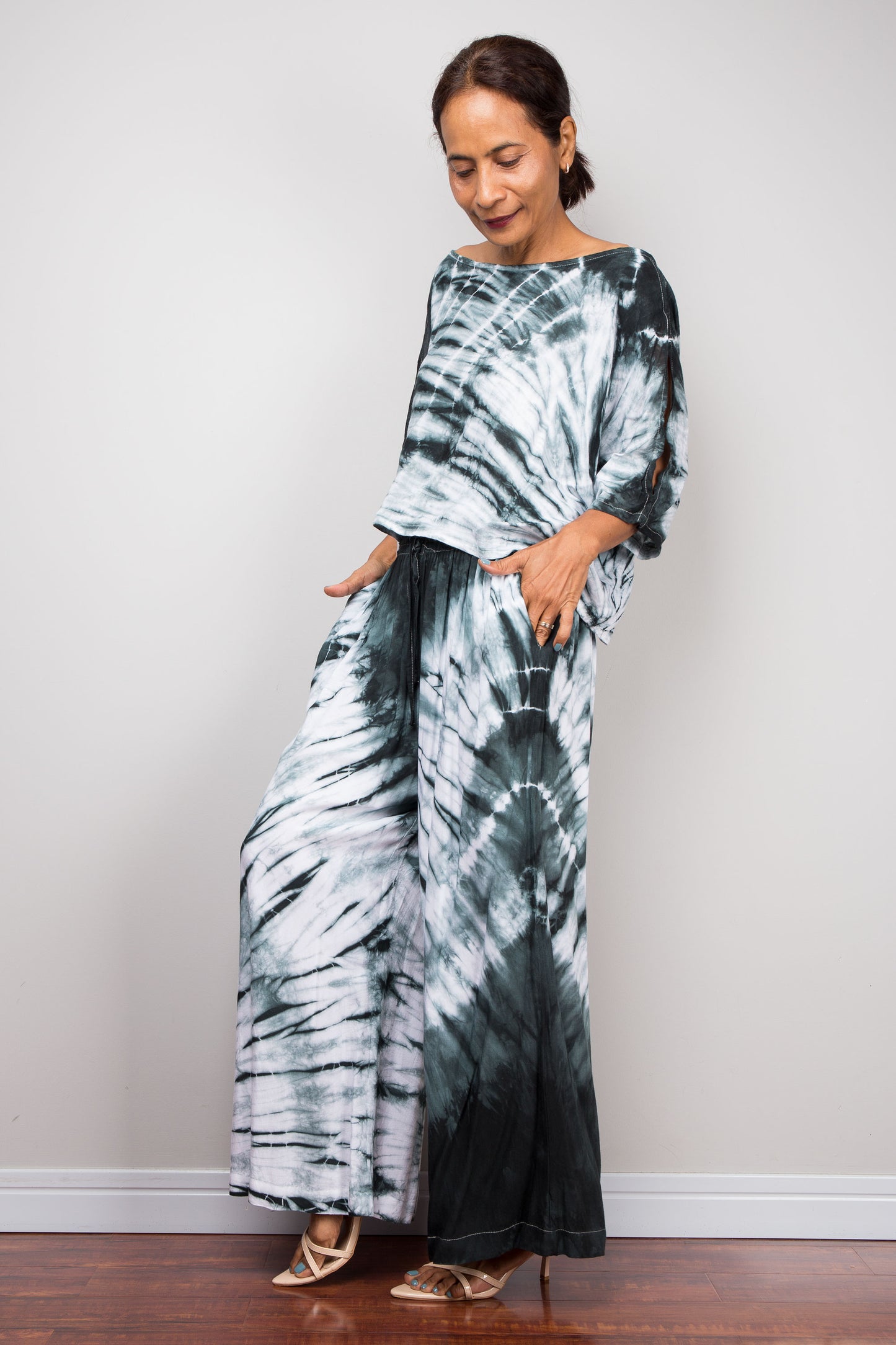 Shibori Two-Piece Palazzo & Crop Set | Tie Dye Ensemble