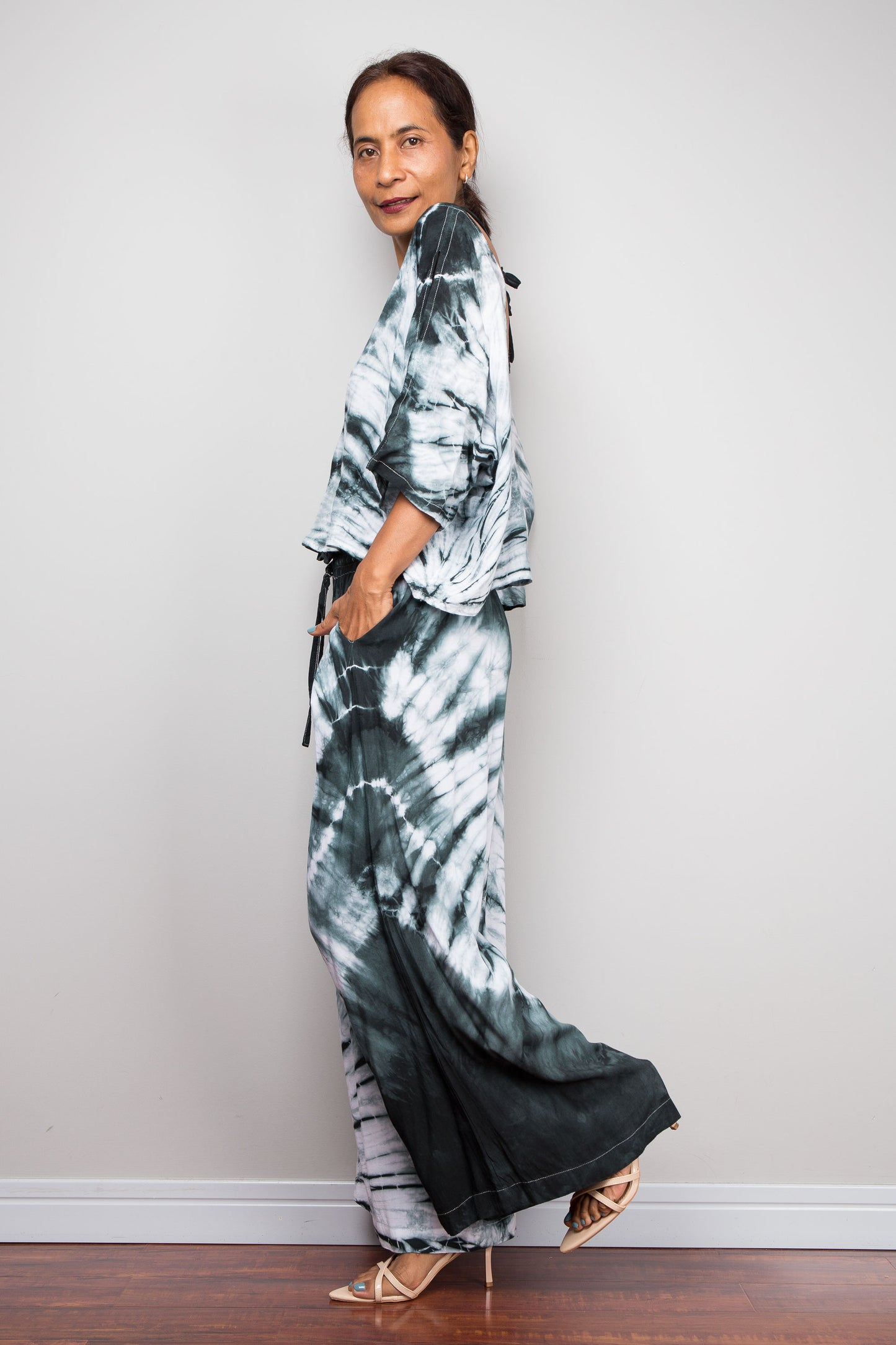Shibori Two-Piece Palazzo & Crop Set | Tie Dye Ensemble