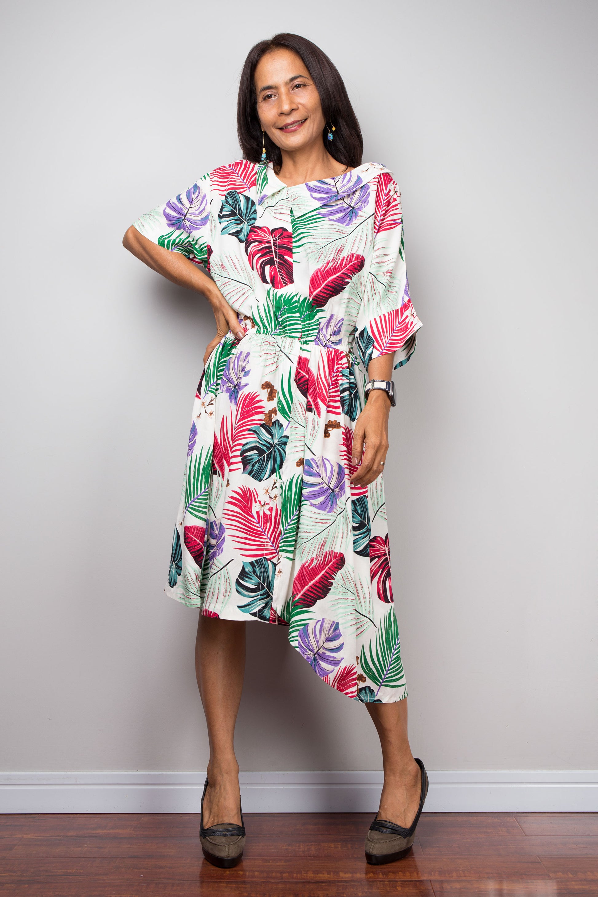 cotton midi beach dress Women's Beach Cotton Smocked Midi Dress in Gray size XS