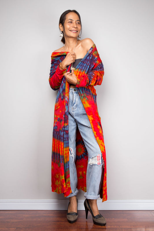 Long Tie Dye Cardigan