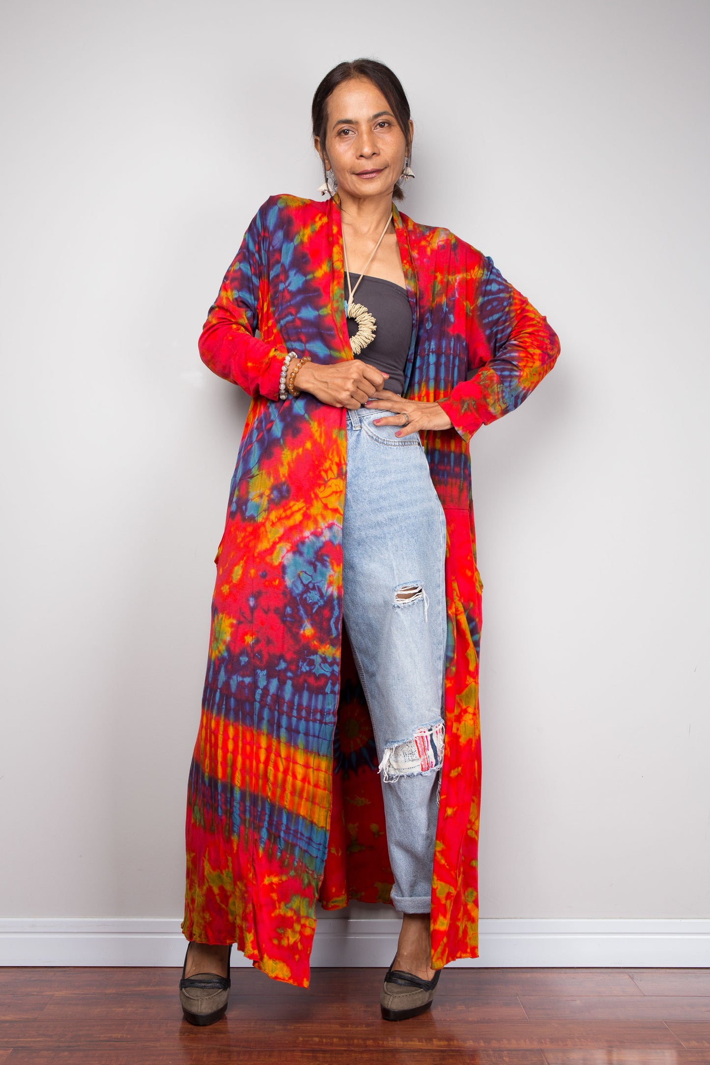 Long Tie Dye Cardigan