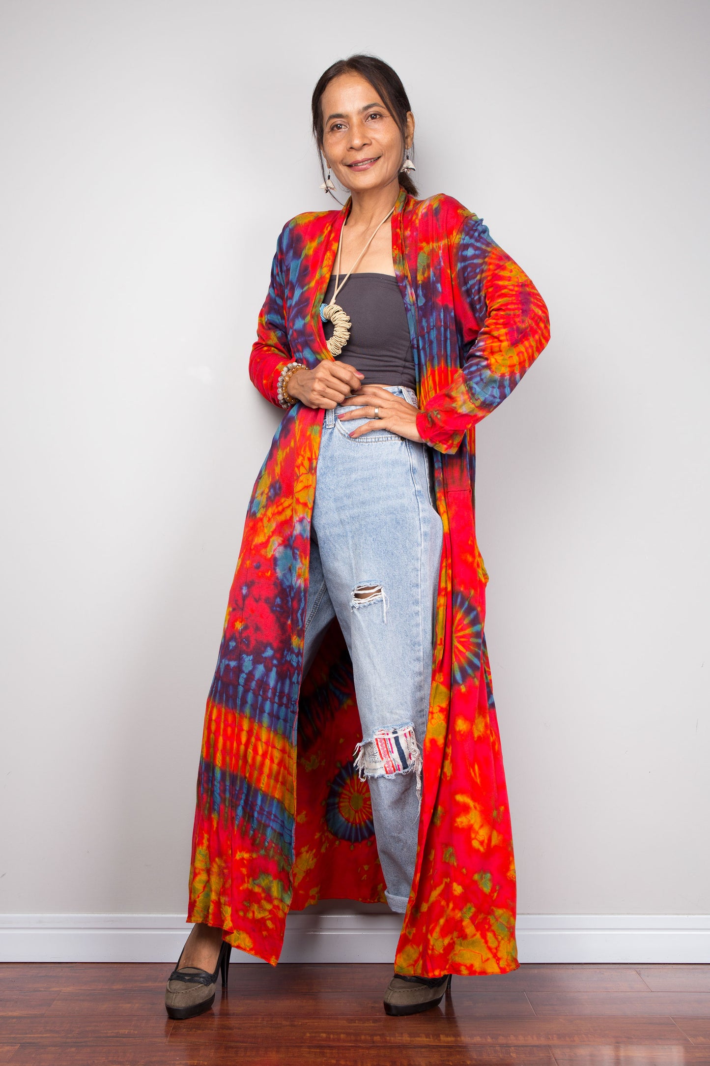 Long Tie Dye Cardigan