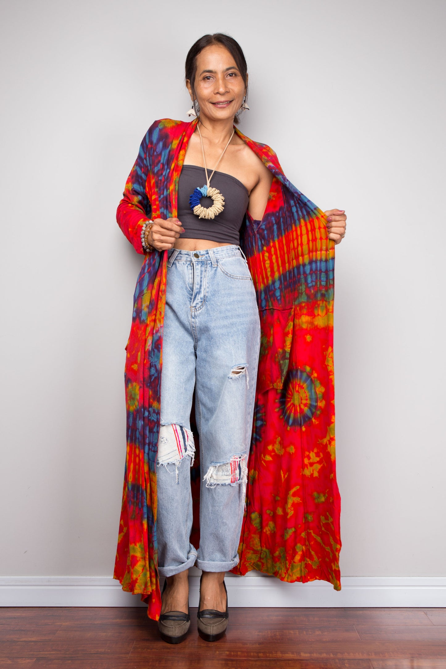 Long Tie Dye Cardigan