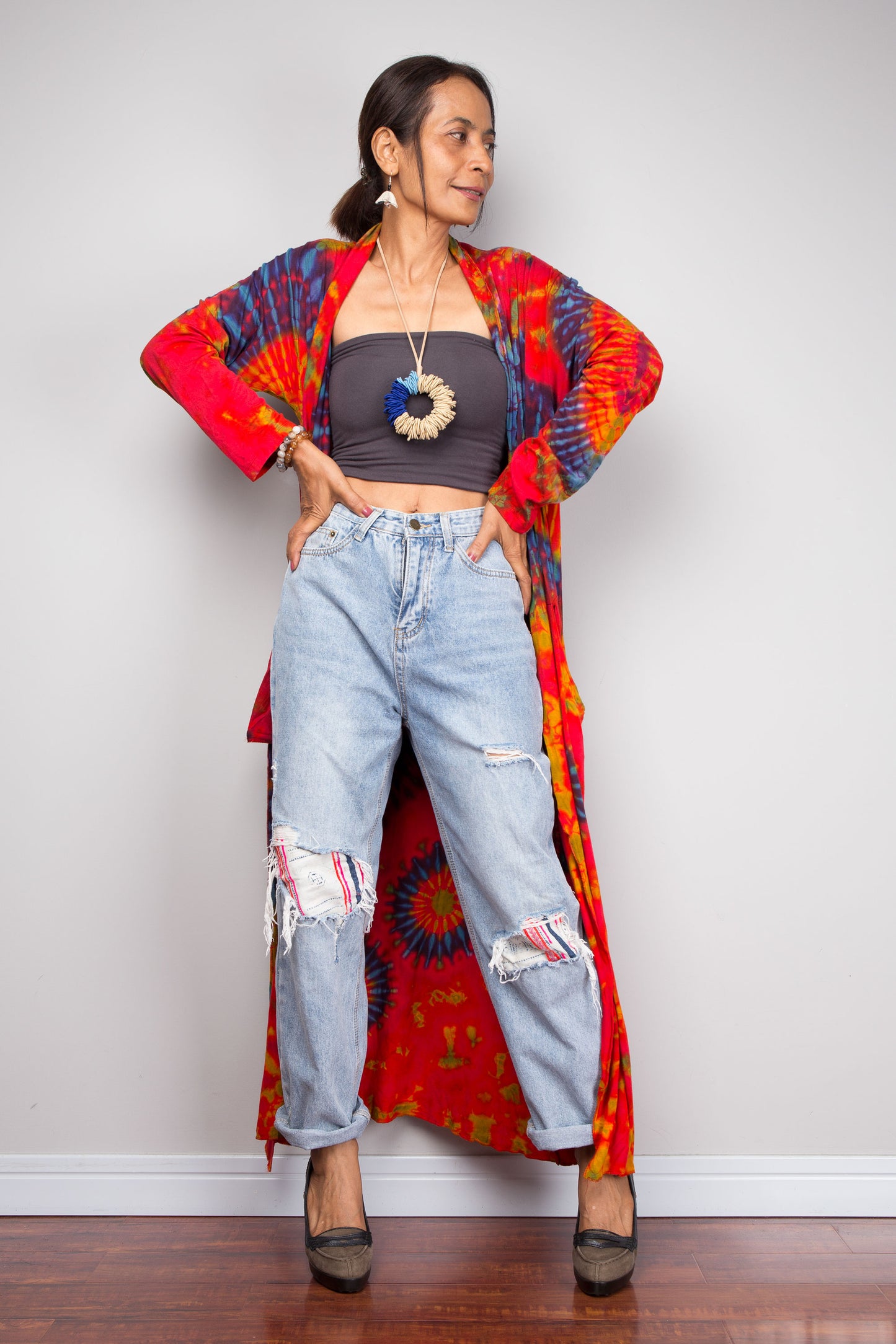 Long Tie Dye Cardigan