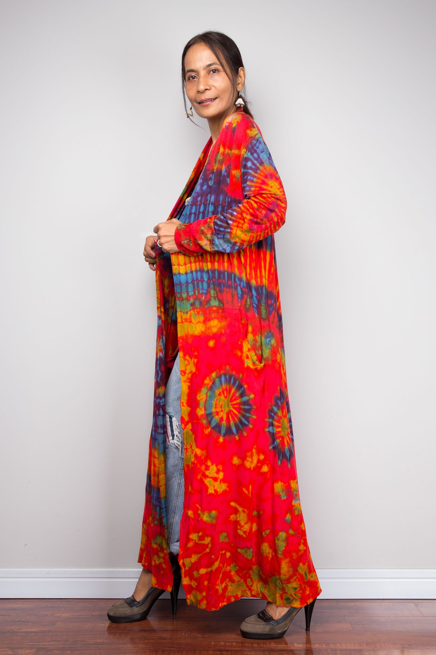 Long Tie Dye Cardigan