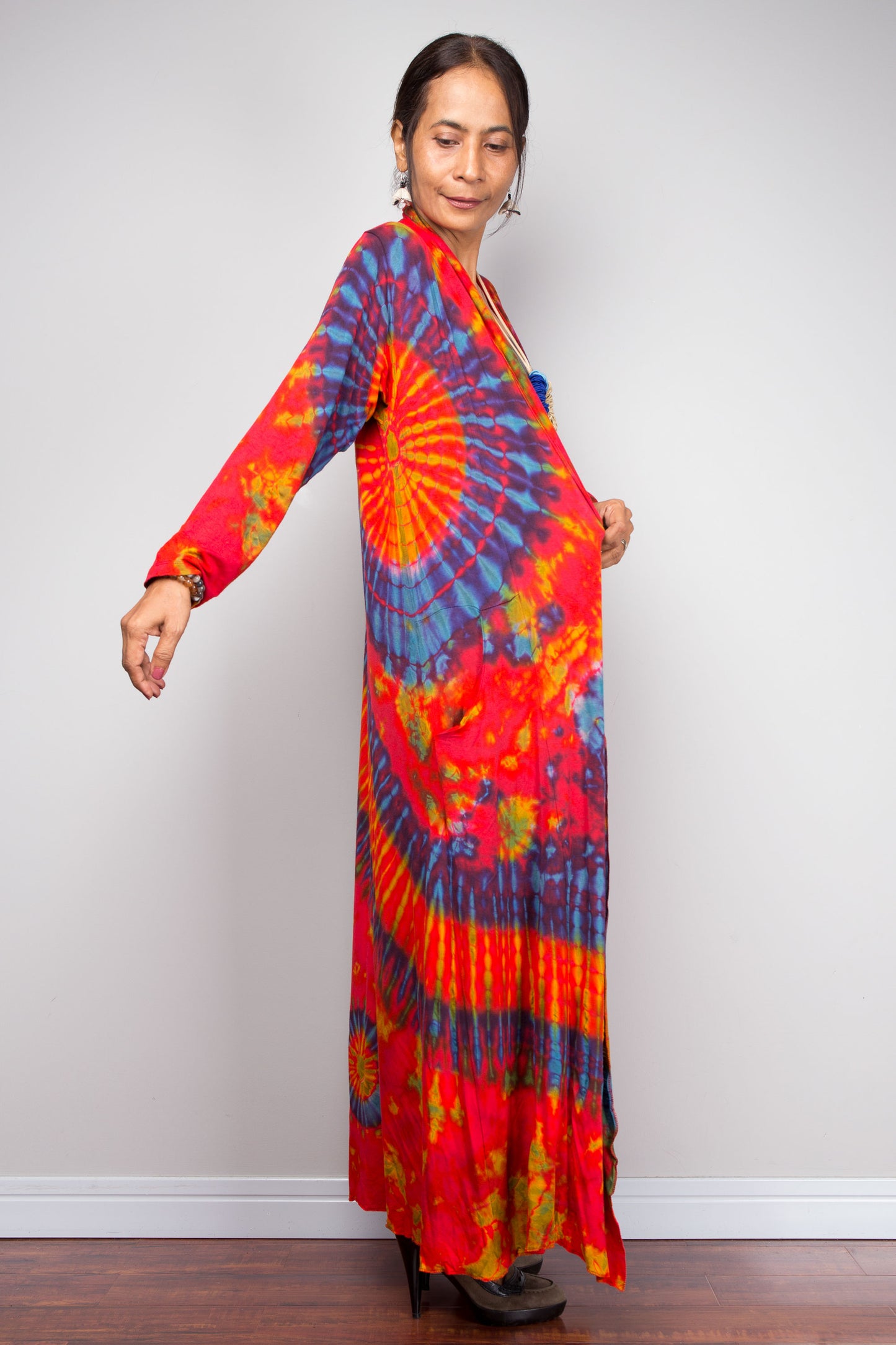 Long Tie Dye Cardigan