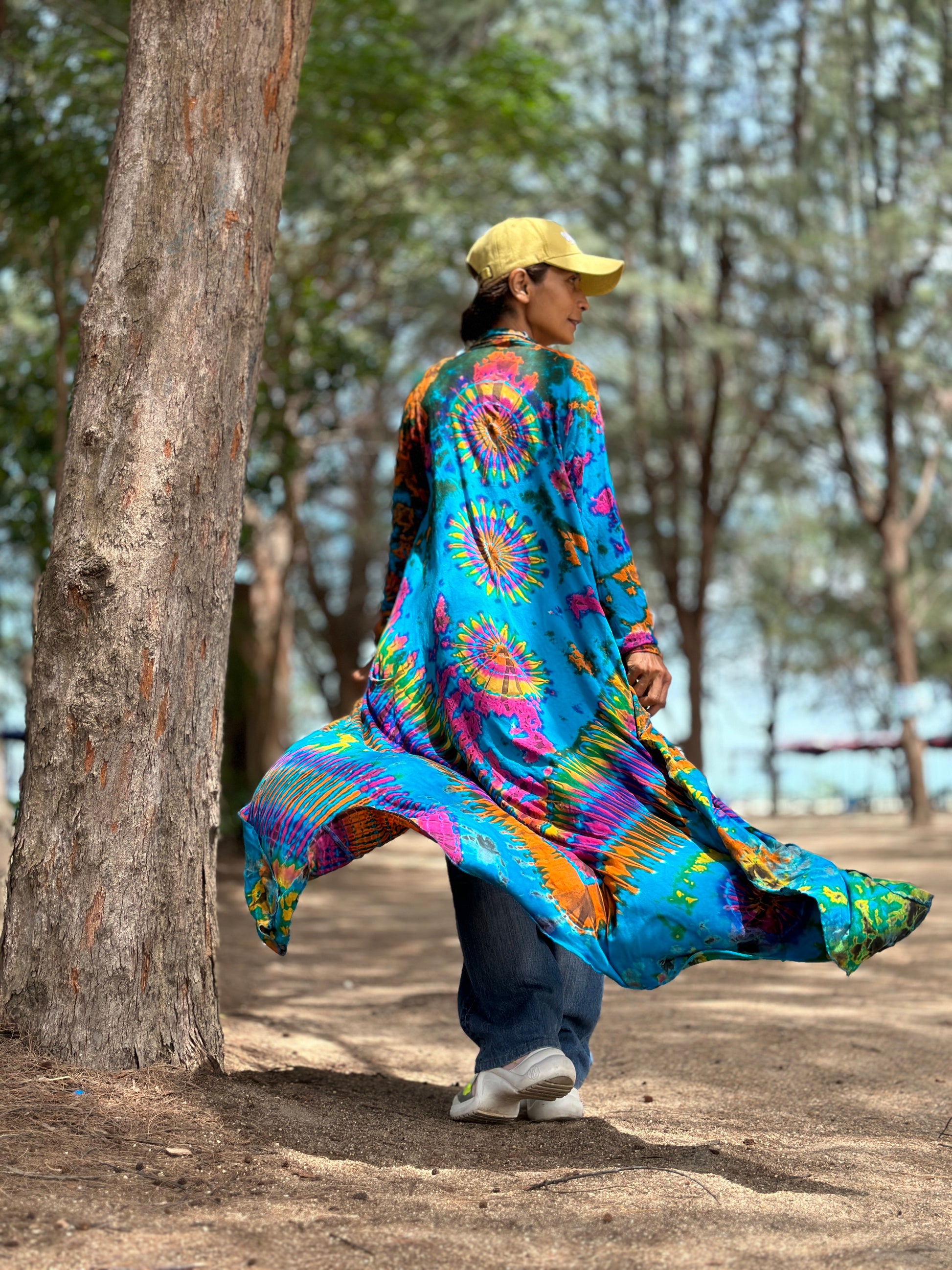 Tie dye cardigan - back view