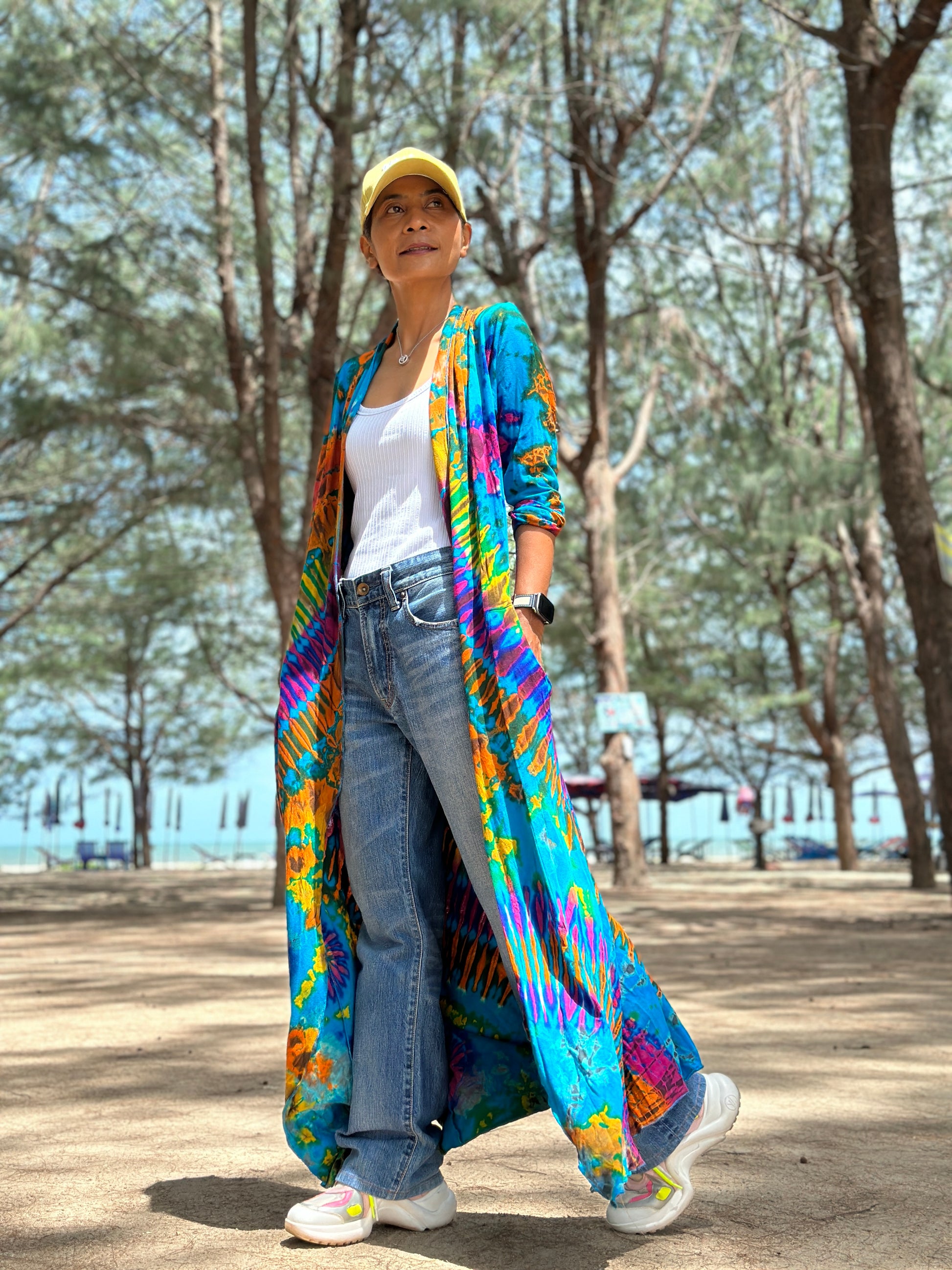 Tie dye cardigan - full body view