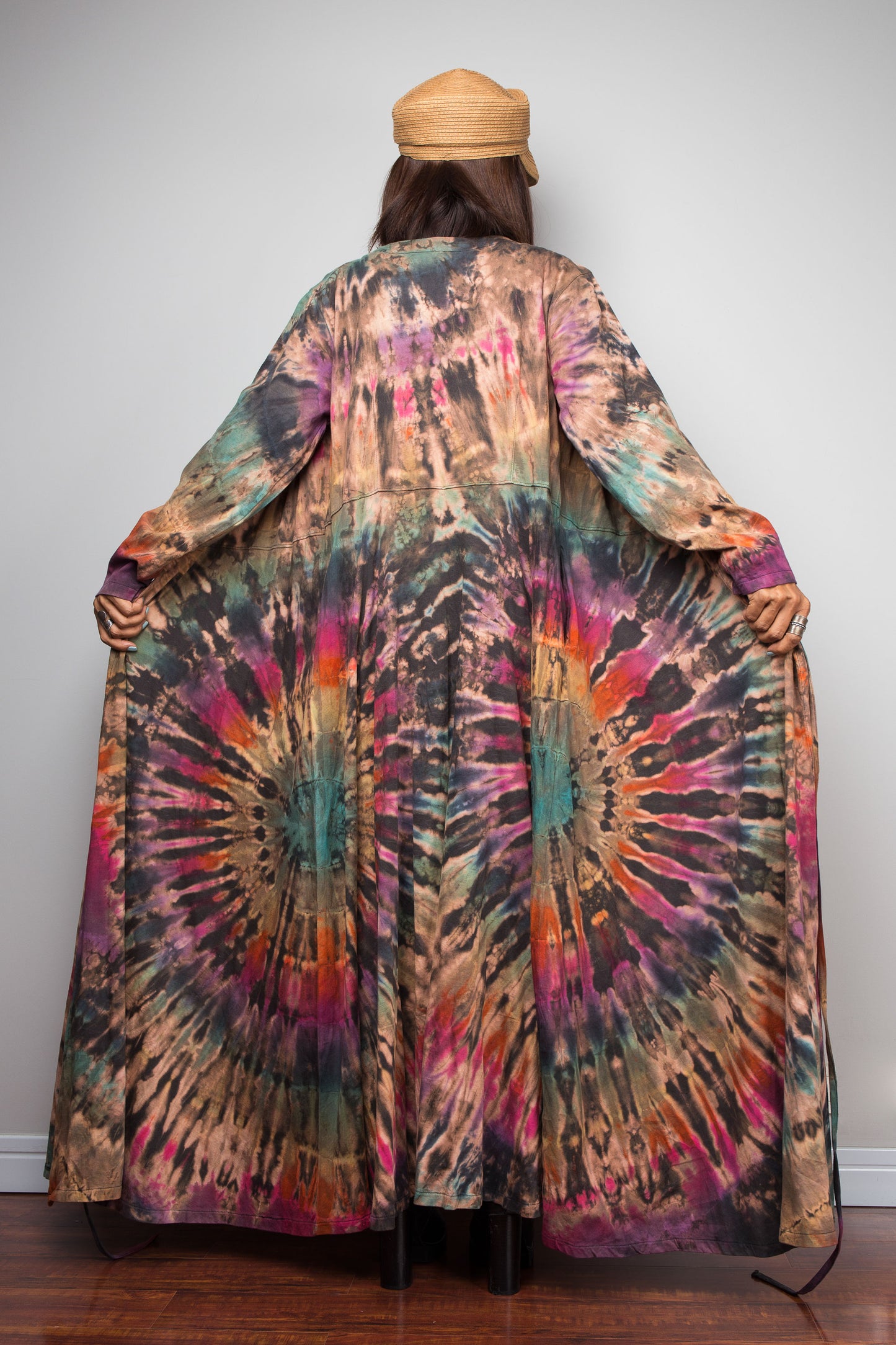 Tie Dye Wrap Duster Dress