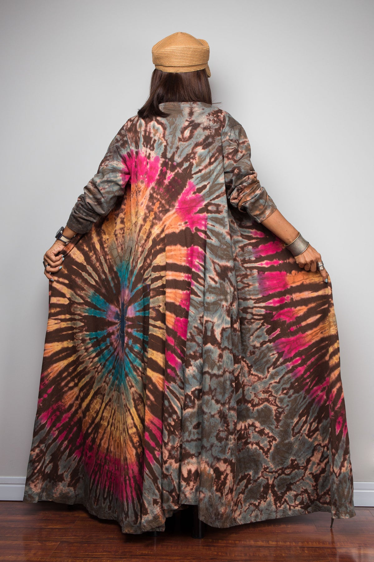 Tied Dye Wrap Duster Dress