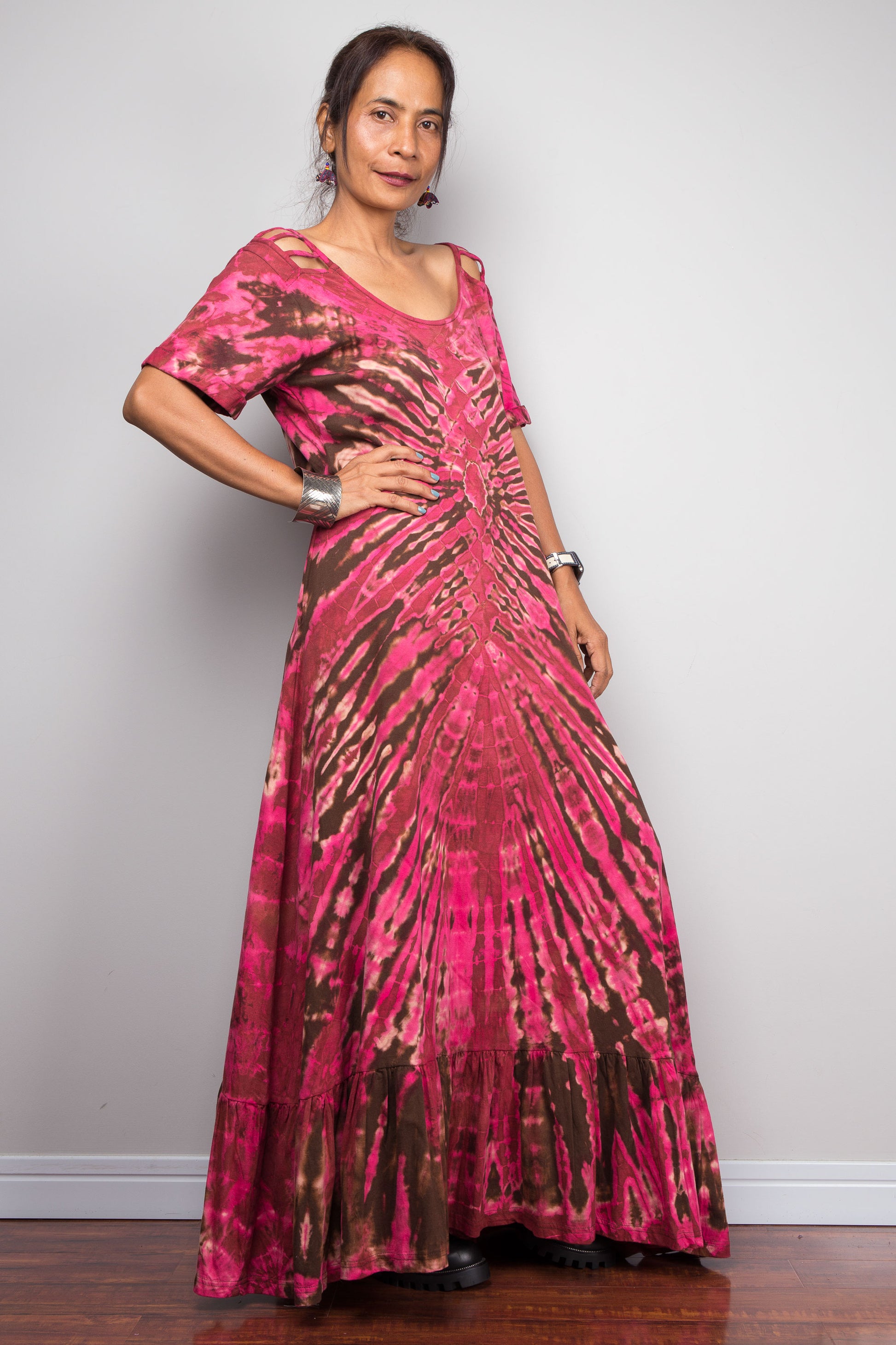 long tie dye dress Rainbow Tie-Dye Maxi Available In Blue/combo Rainbow Tie Dye Maxi Dress