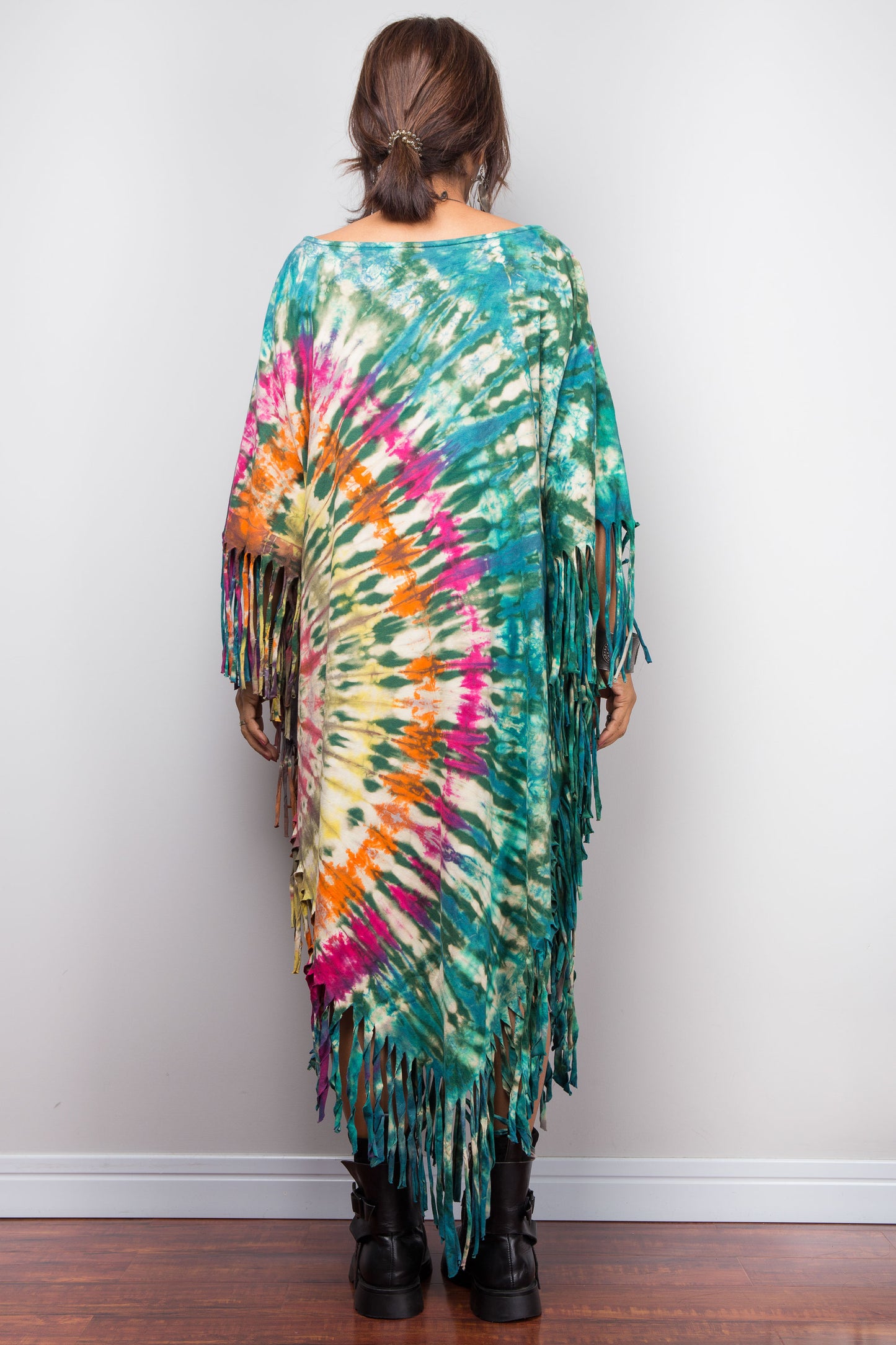 Tie Dye Poncho Dress – Boho Statement Kaftan