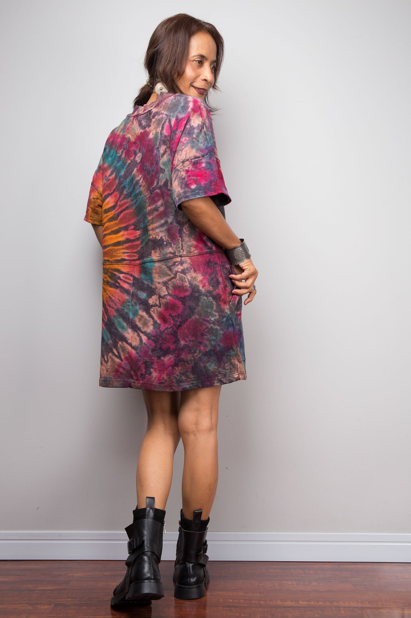 Tie Dye Knit Tunic Dress