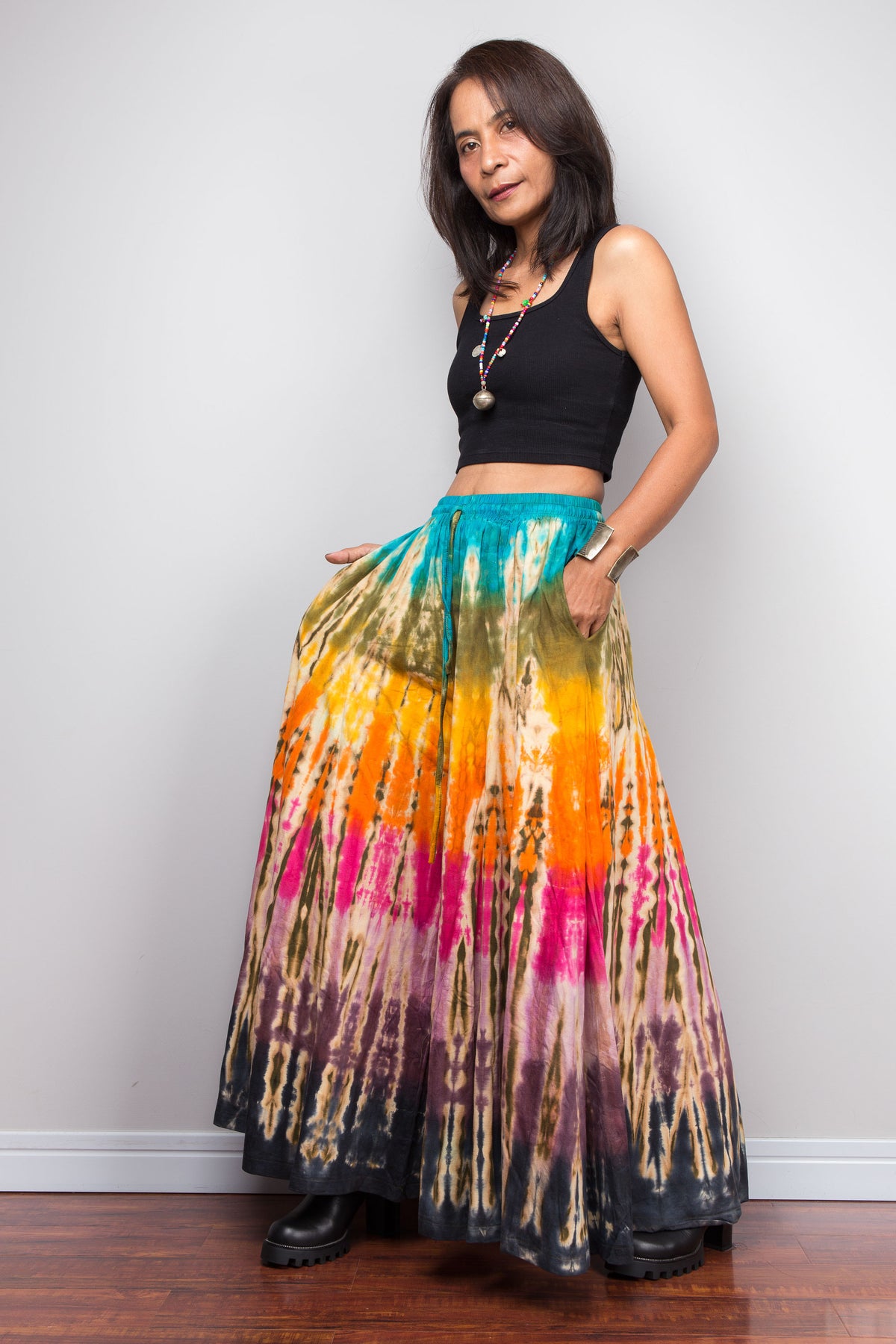 Rainbow Tie Dye Wide Leg Palazzo Pants