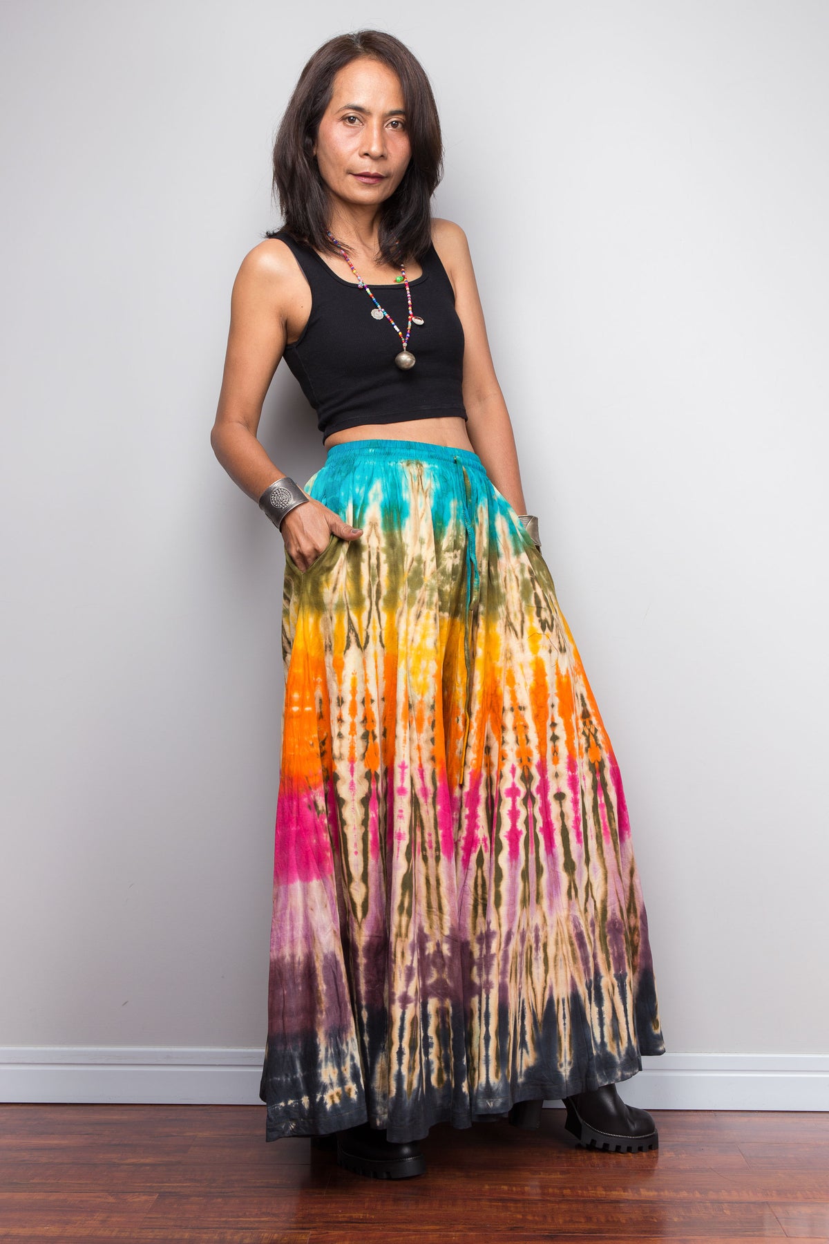 Rainbow Tie Dye Wide Leg Palazzo Pants