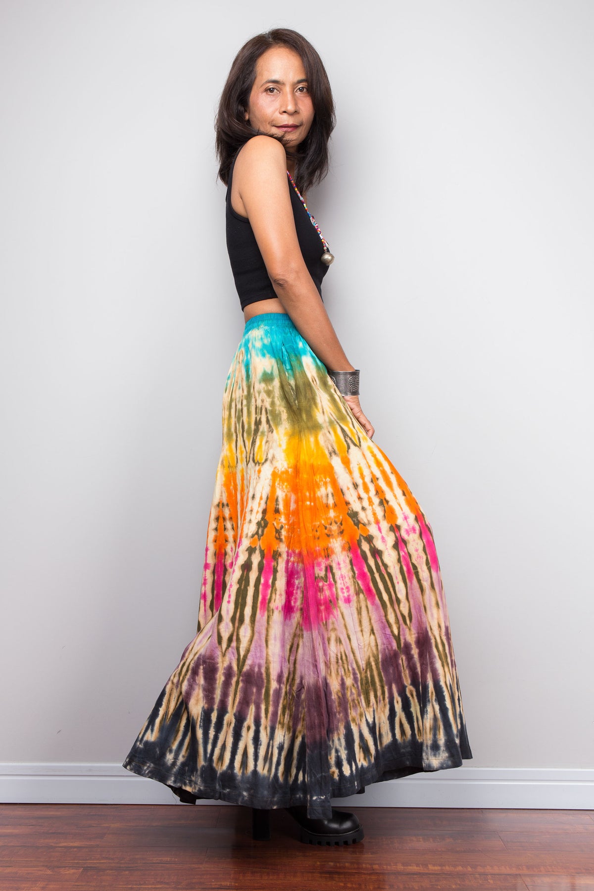 Rainbow Tie Dye Wide Leg Palazzo Pants