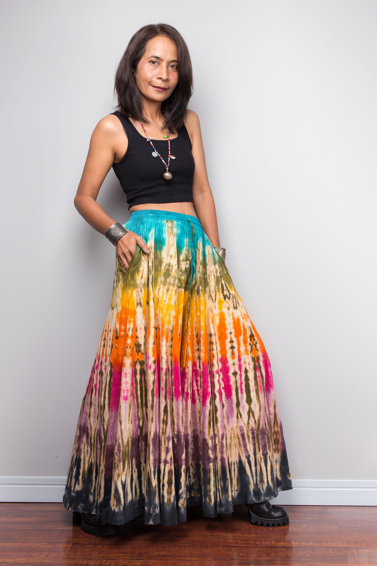 Rainbow Tie Dye Wide Leg Palazzo Pants