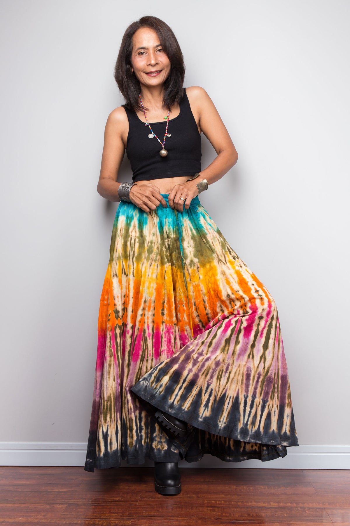 Rainbow Tie Dye Wide Leg Palazzo Pants